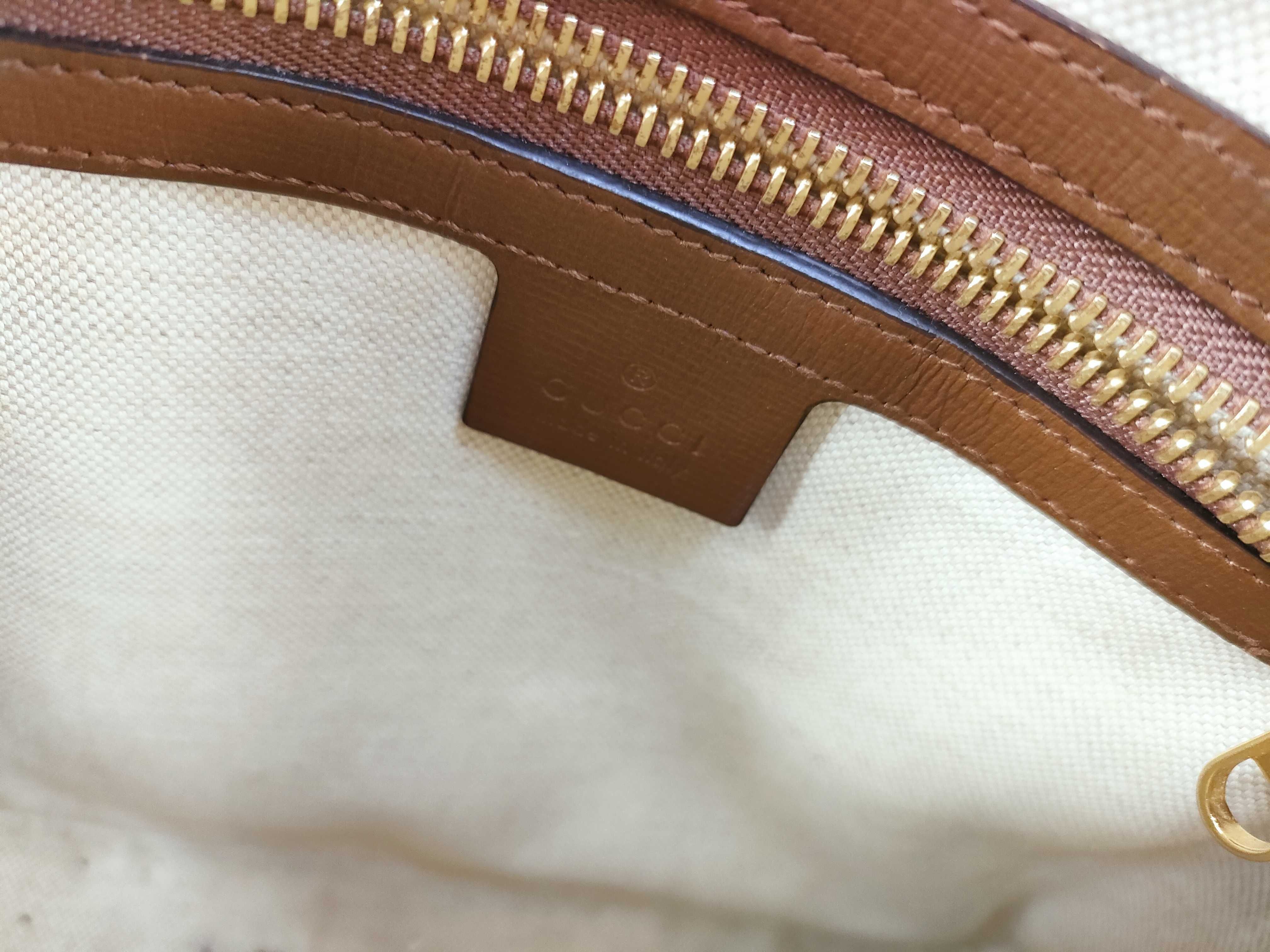 GG Supreme PVC x Leather 2-Way Handbag, Brown, 621220 (Handbag) — view 11