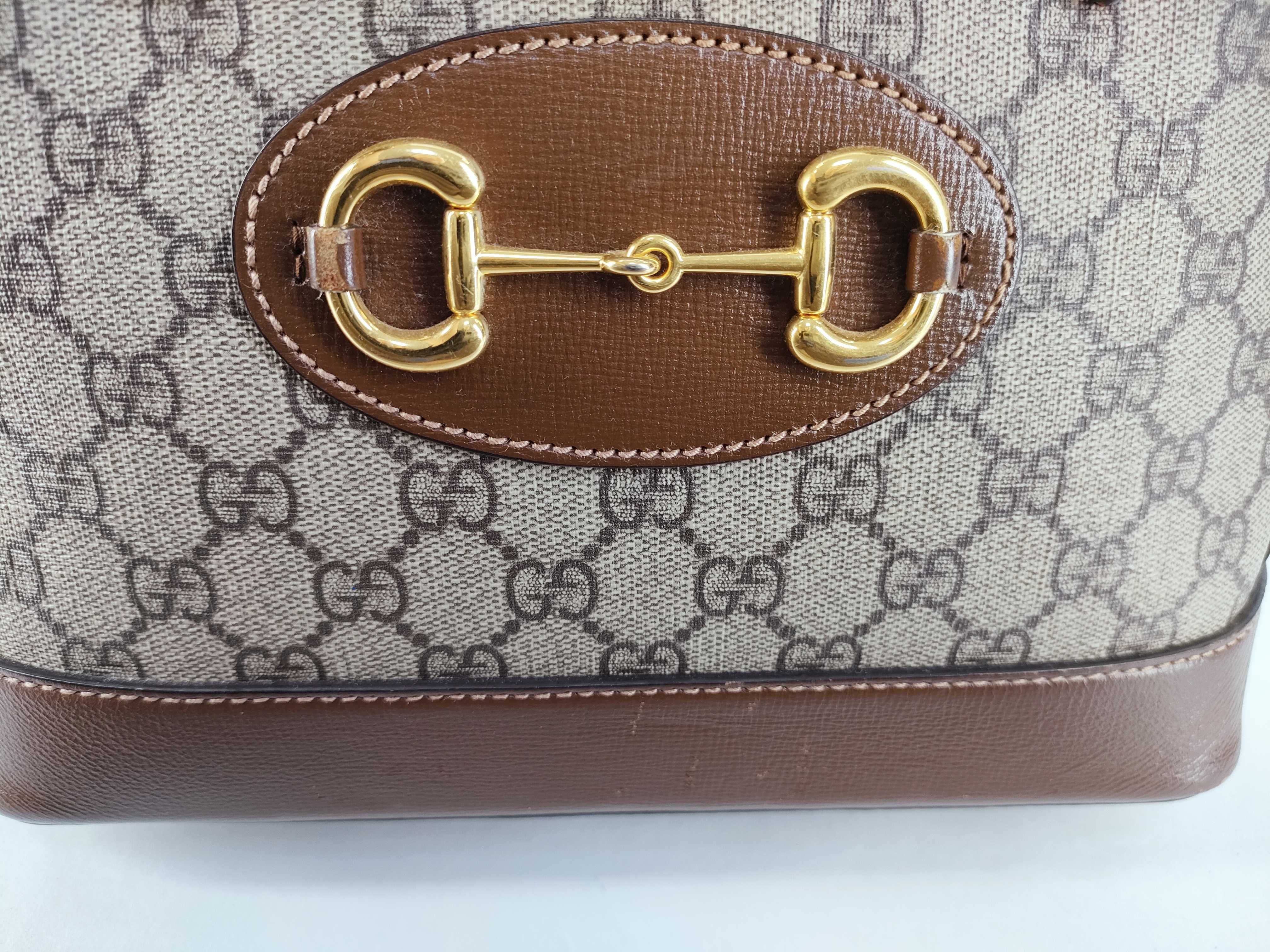GG Supreme PVC x Leather 2-Way Handbag, Brown, 621220 (Handbag) — view 13
