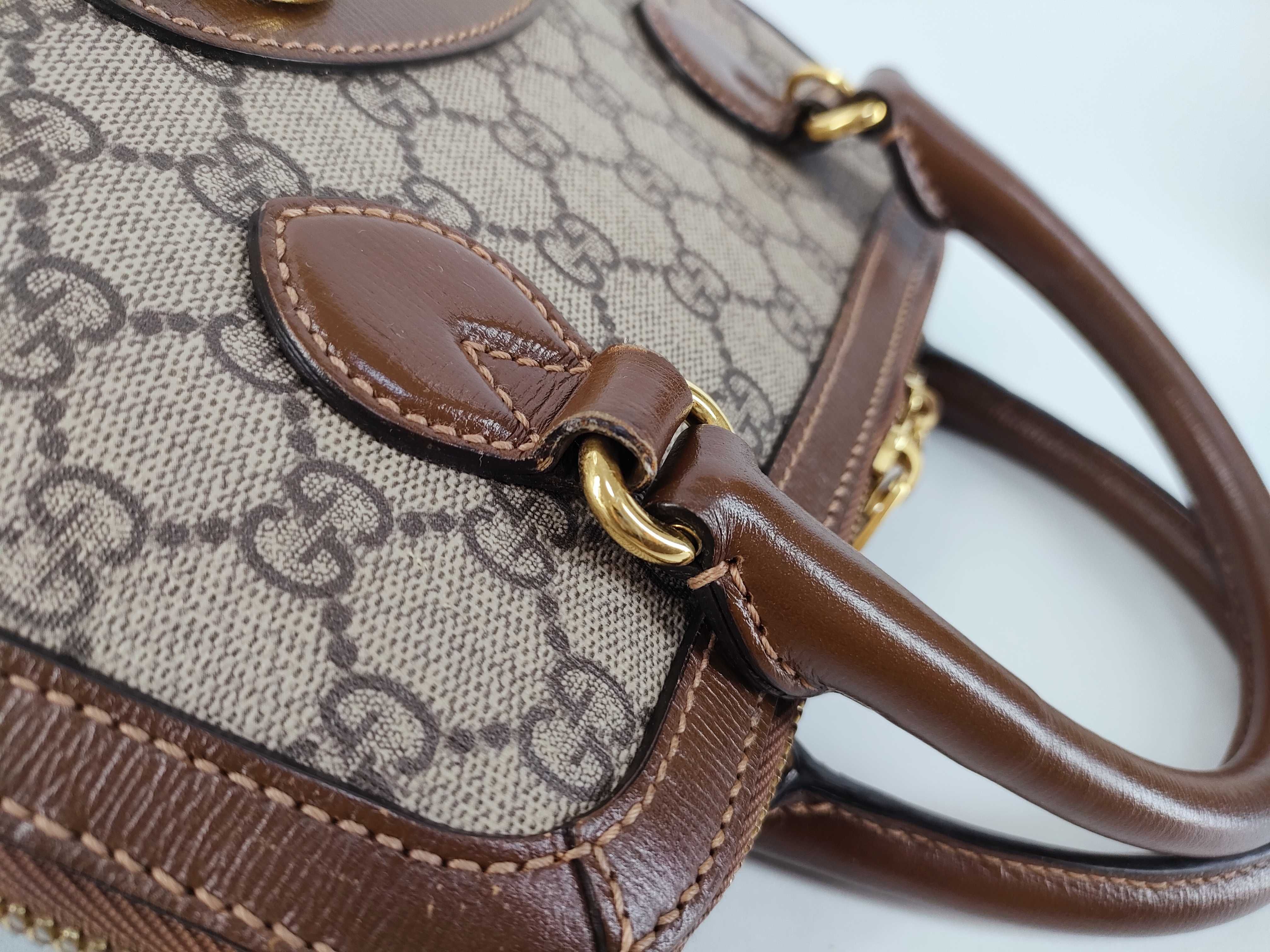 GG Supreme PVC x Leather 2-Way Handbag, Brown, 621220 (Handbag) — view 5