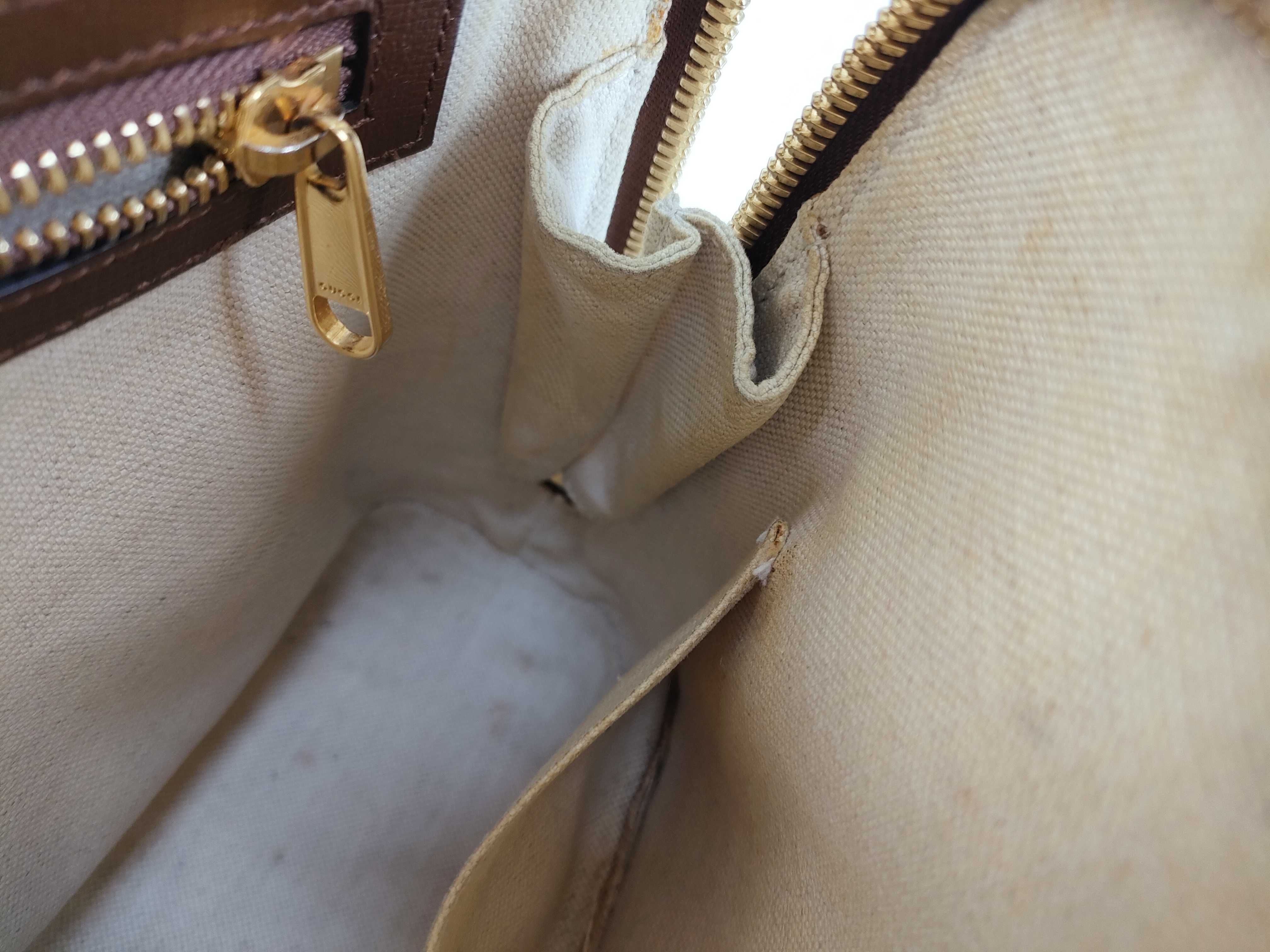 GG Supreme PVC x Leather 2-Way Handbag, Brown, 621220 (Handbag) — view 9