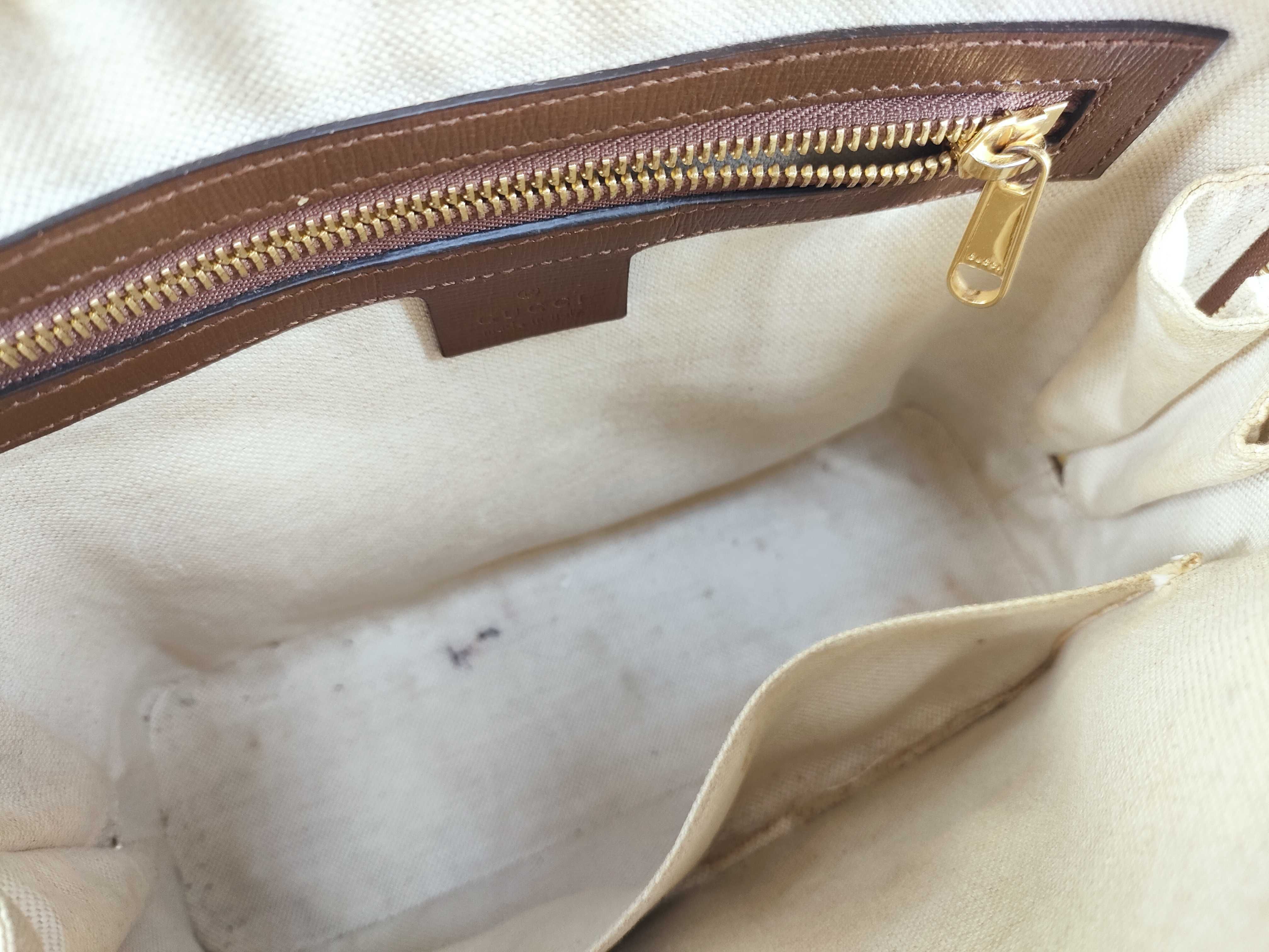 GG Supreme PVC x Leather 2-Way Handbag, Brown, 621220 (Handbag) — view 10