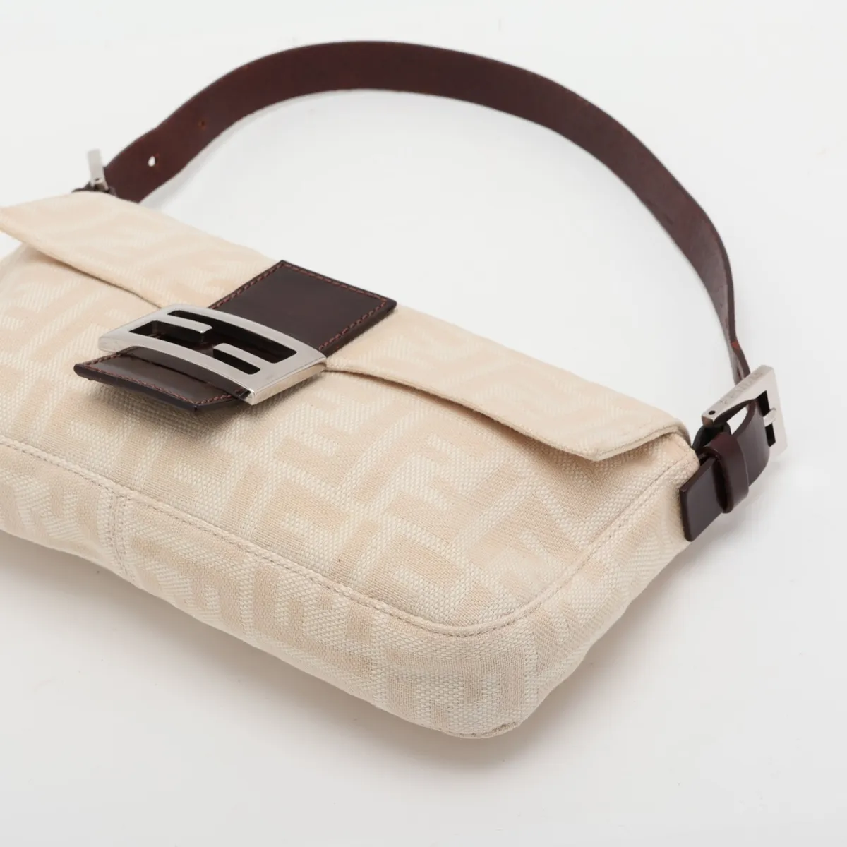 Zucca Mamma Bucket 26424 Canvas x Leather Shoulder Bag Beige — view 3