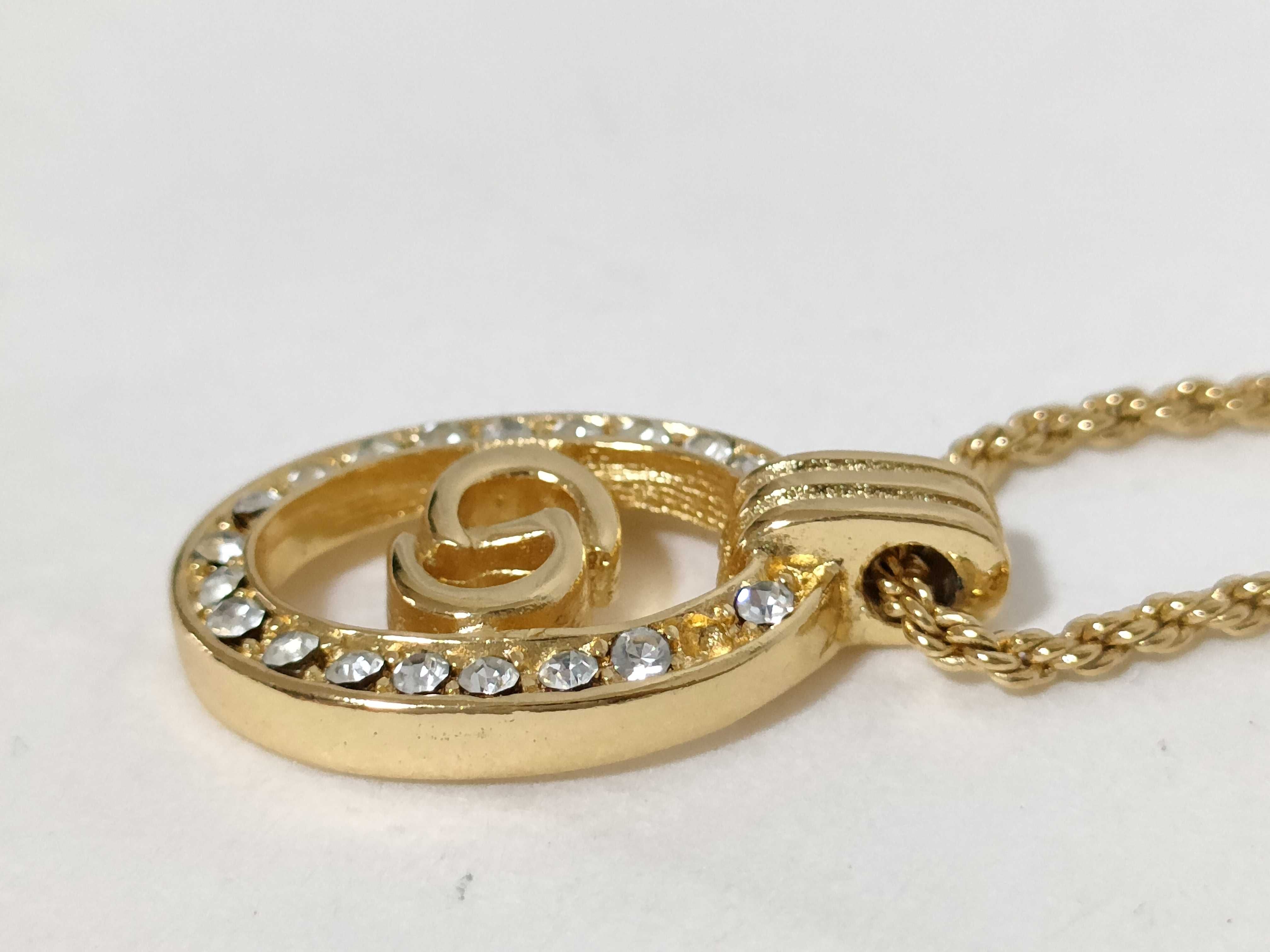 CD Logo Rhinestone Necklace — view 2
