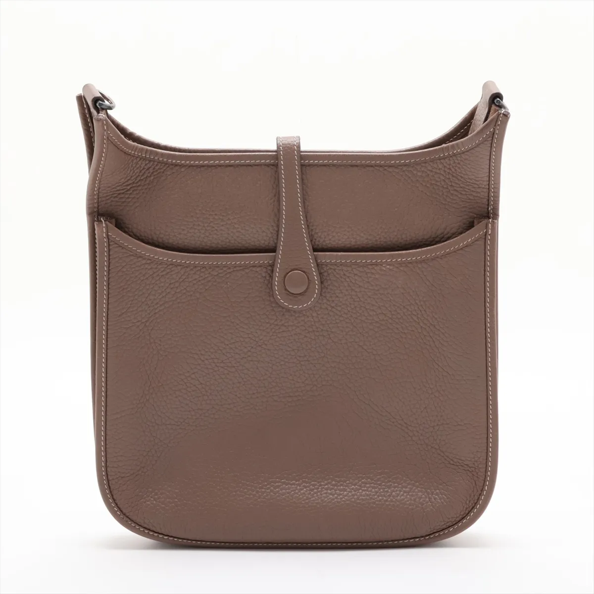 Evelyne II 29 PM, Taurillon Clemence leather, Etoupe color, silver hardware, stamp unknown. — view 2