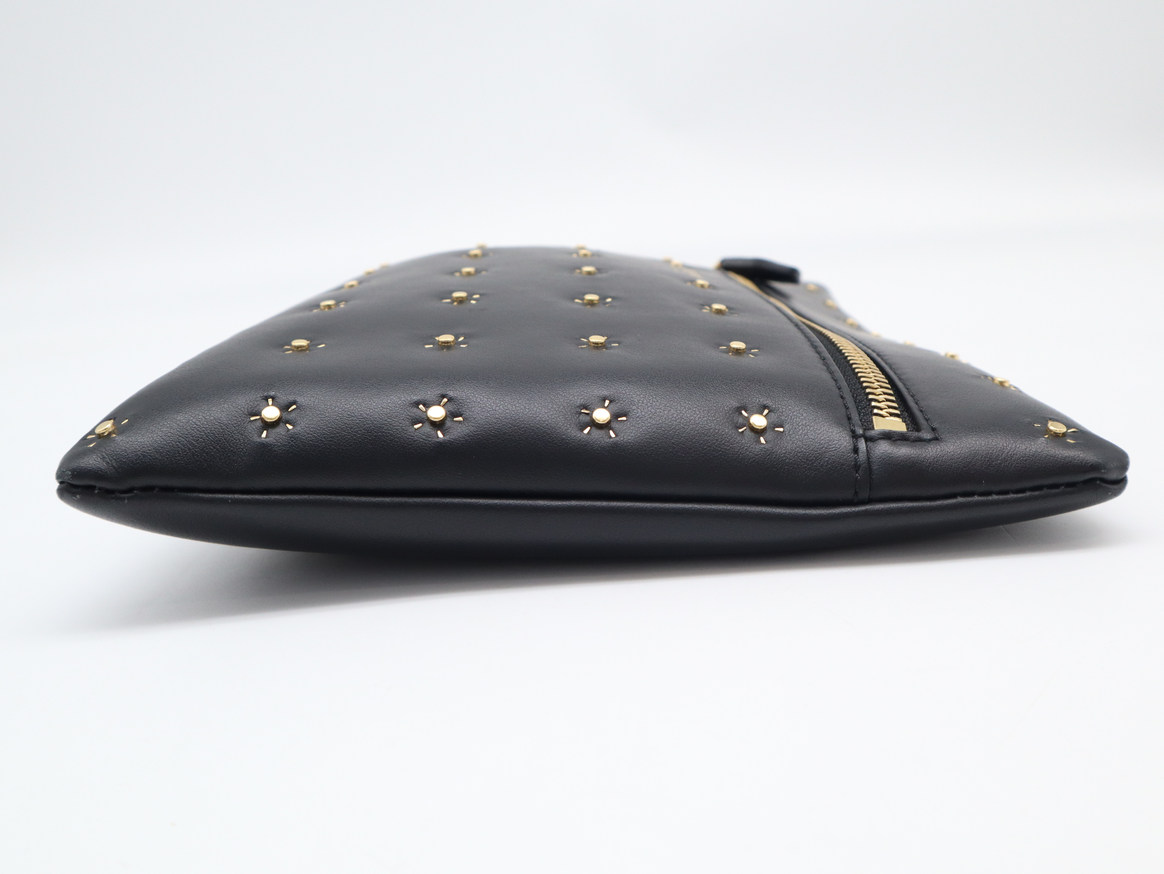 Leather Studded 2-Way Tote Bag, Black Handbag — view 3