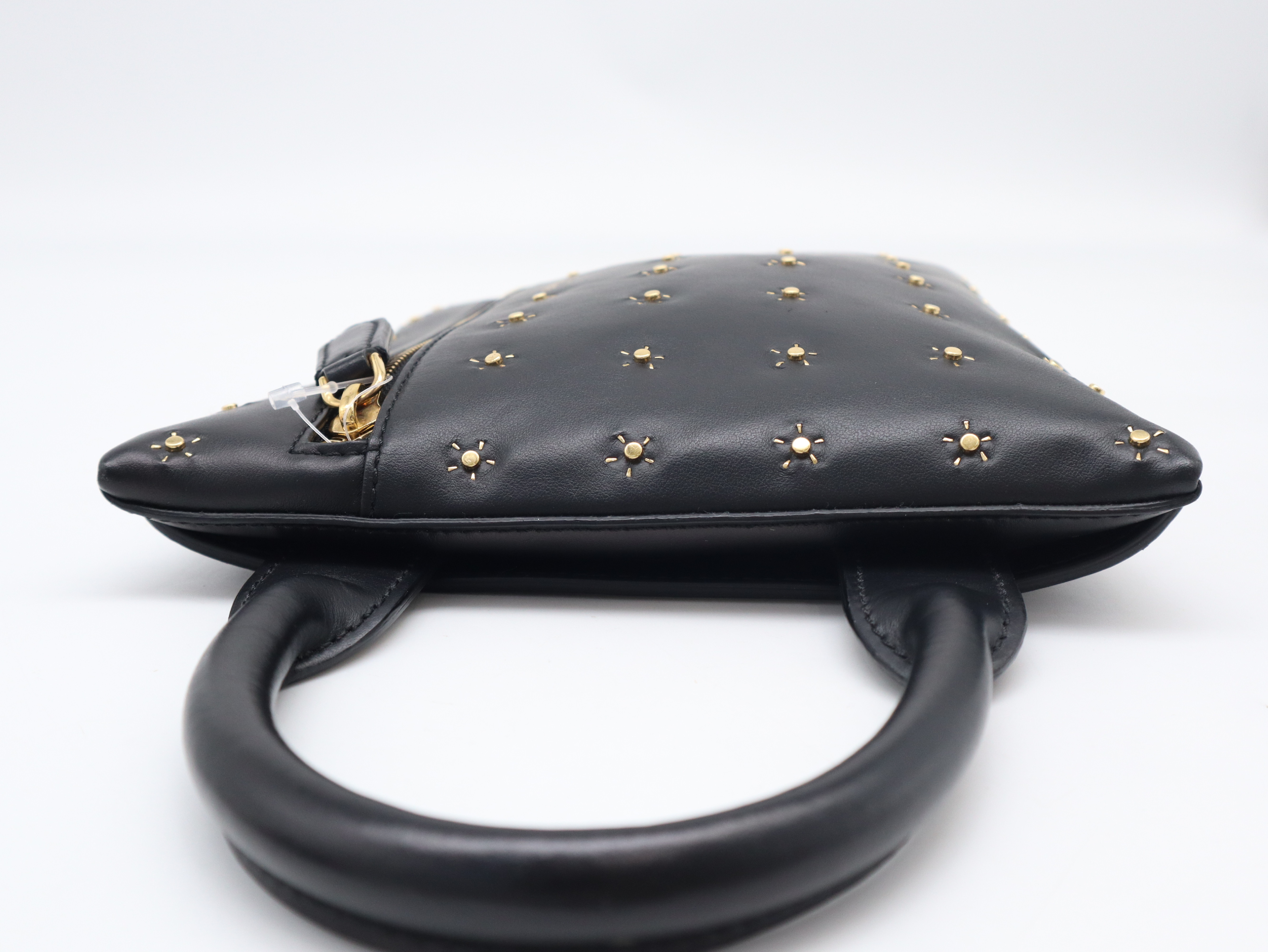 Leather Studded 2-Way Tote Bag, Black Handbag — view 4