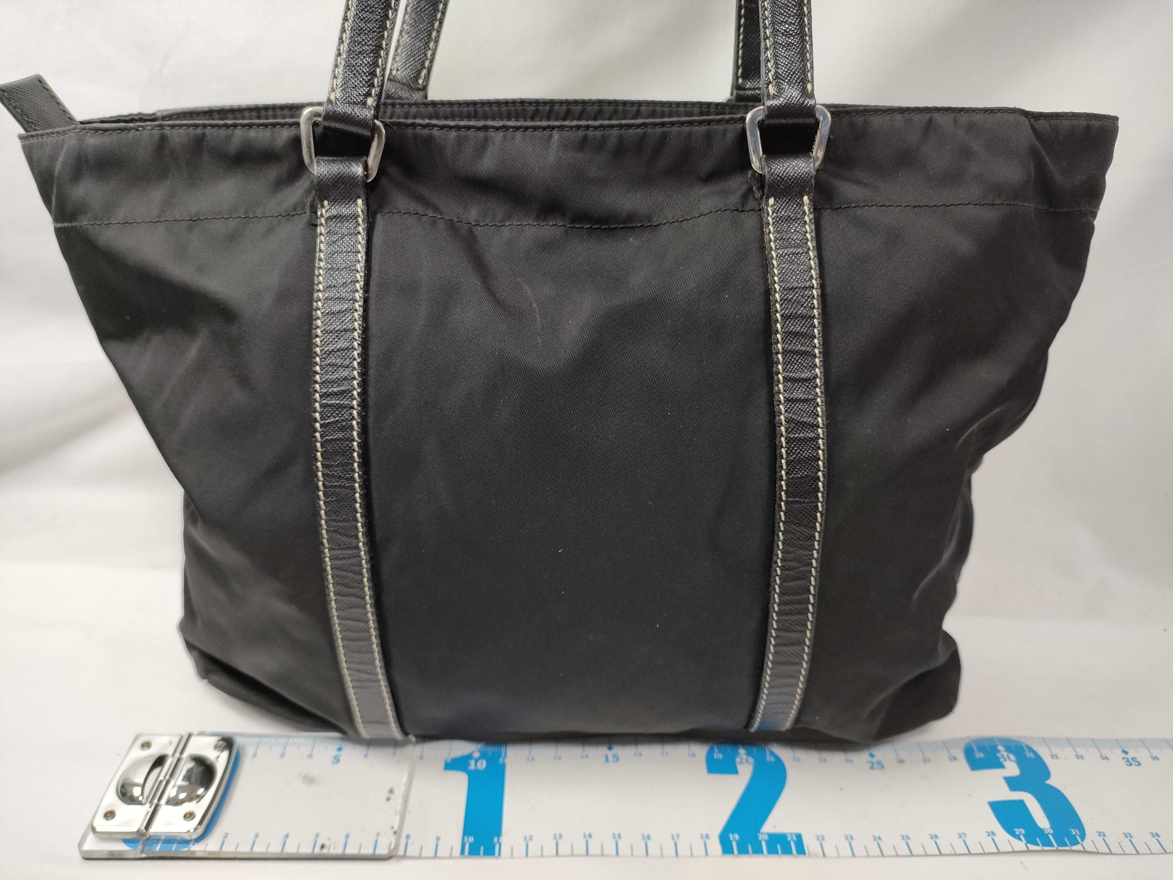 Nylon Leather Tote Bag, Black, Size 31, BR2311, Guaranteed Tote Bag — view 2