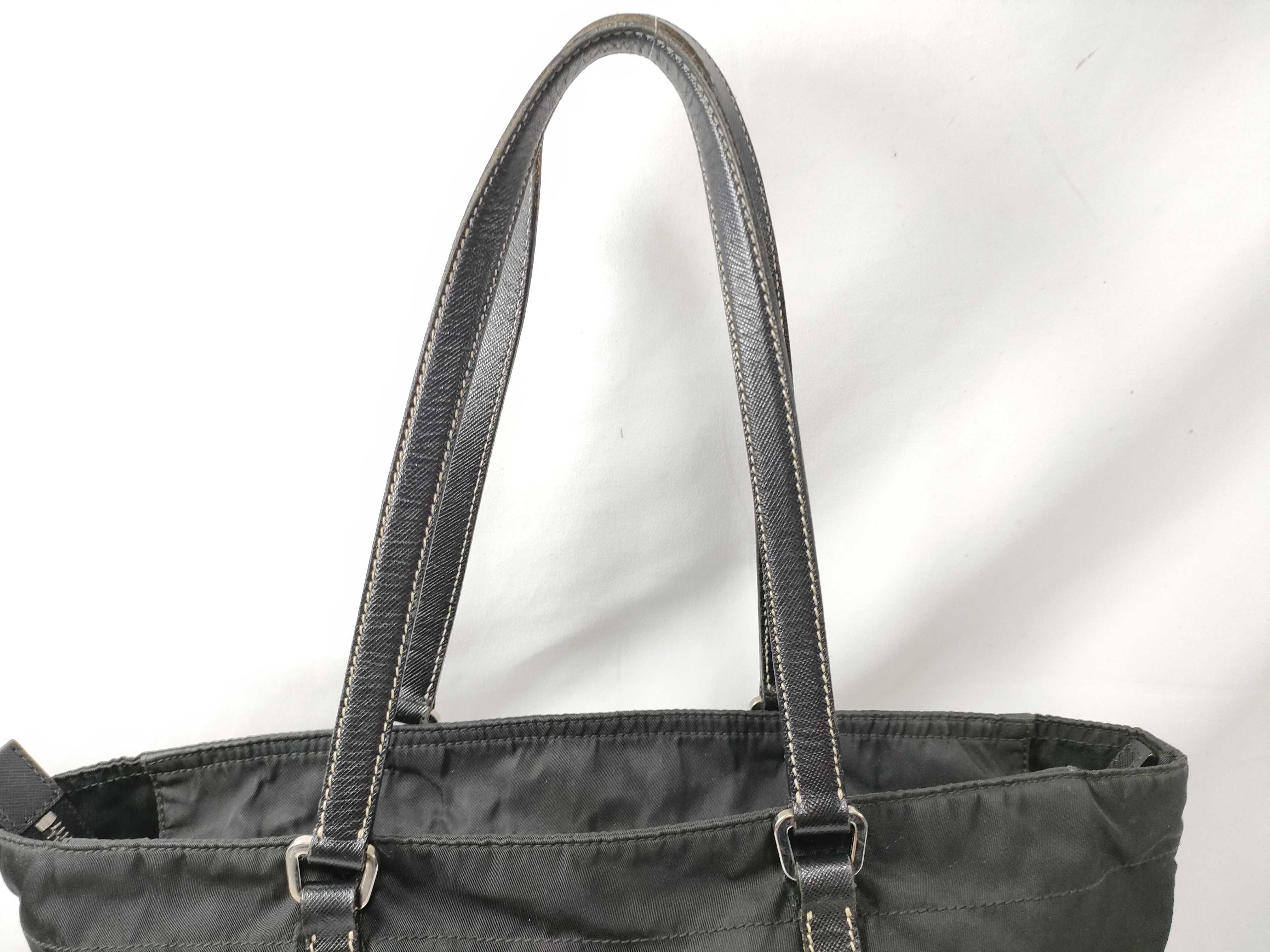Nylon Leather Tote Bag, Black, Size 31, BR2311, Guaranteed Tote Bag — view 3