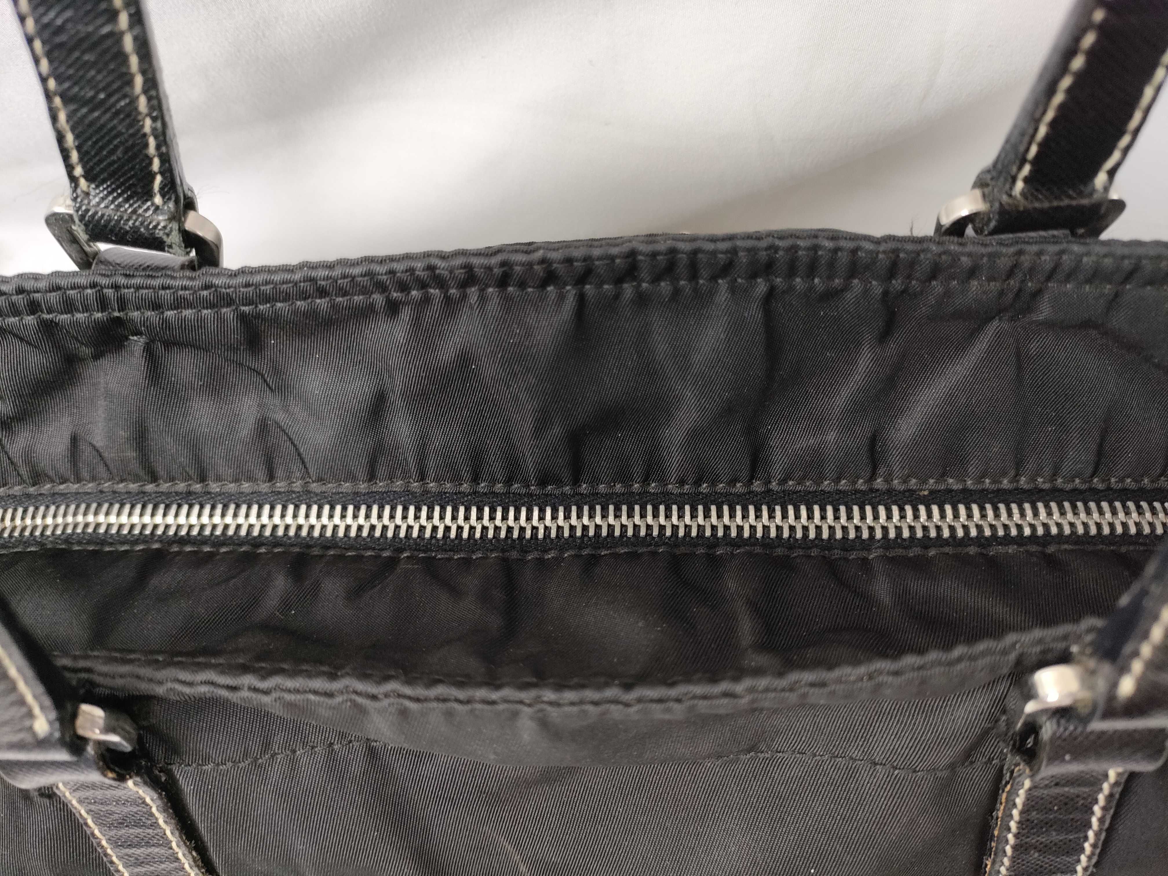 Nylon Leather Tote Bag, Black, Size 31, BR2311, Guaranteed Tote Bag — view 4