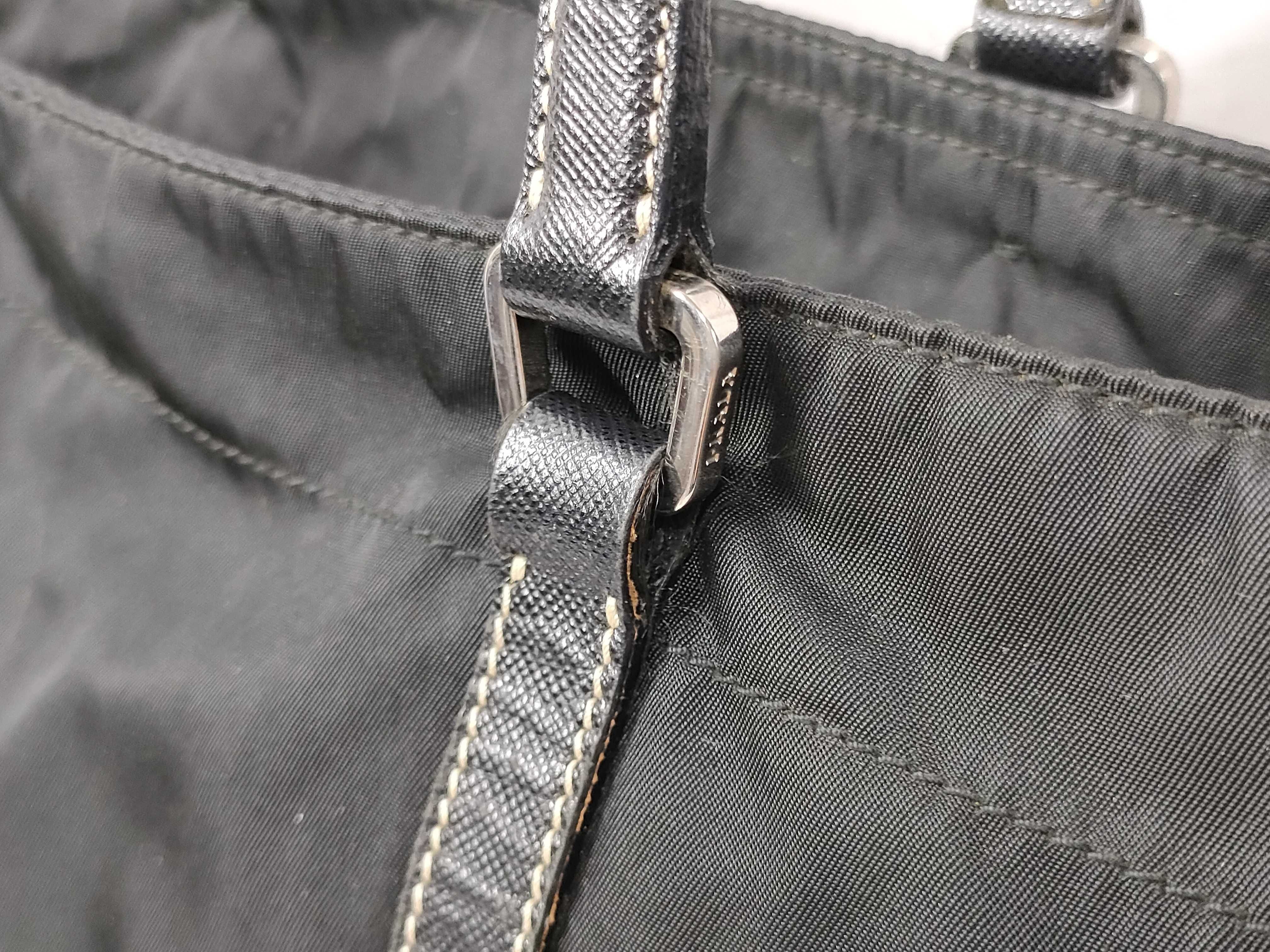 Nylon Leather Tote Bag, Black, Size 31, BR2311, Guaranteed Tote Bag — view 5