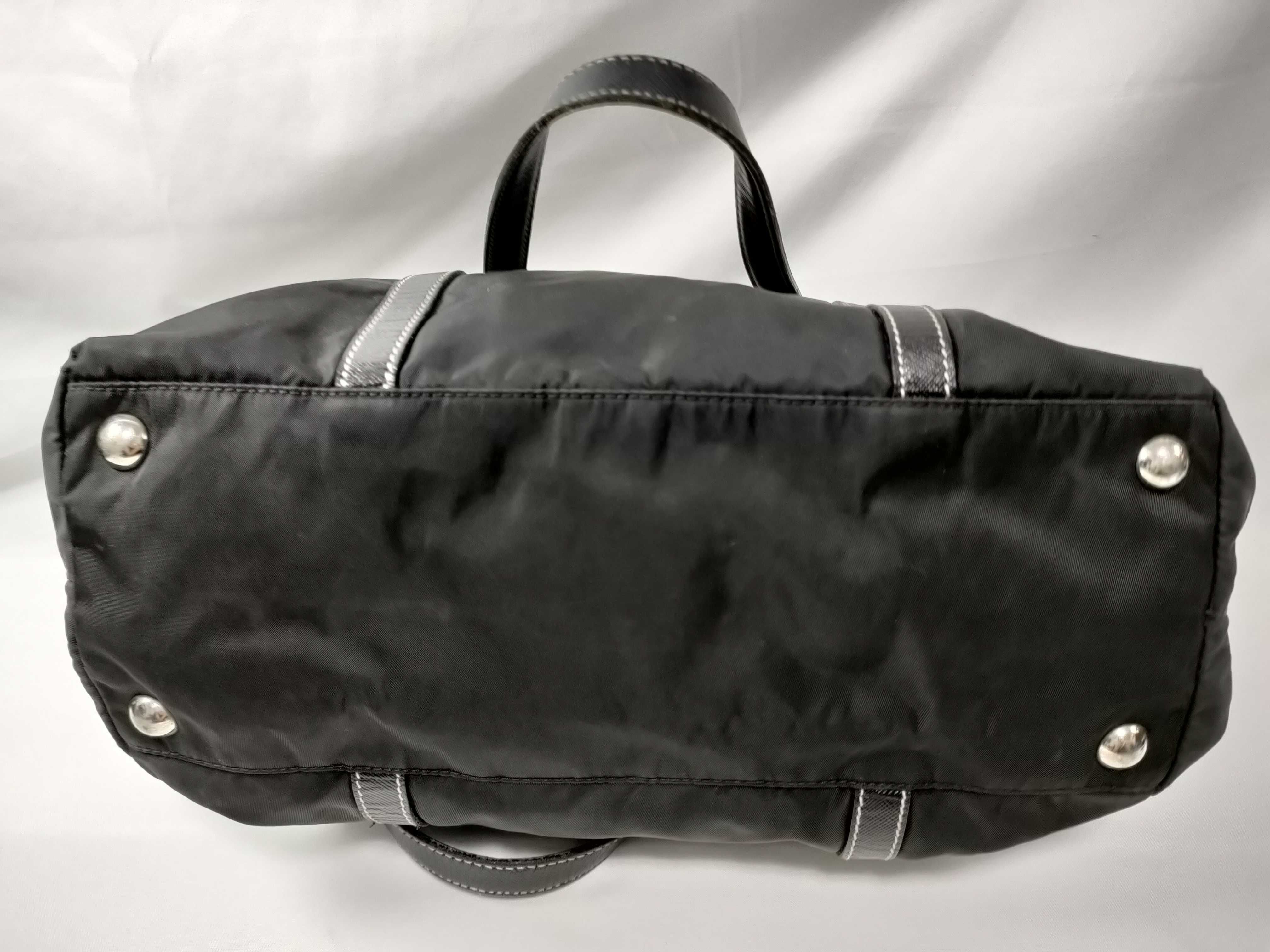 Nylon Leather Tote Bag, Black, Size 31, BR2311, Guaranteed Tote Bag — view 7