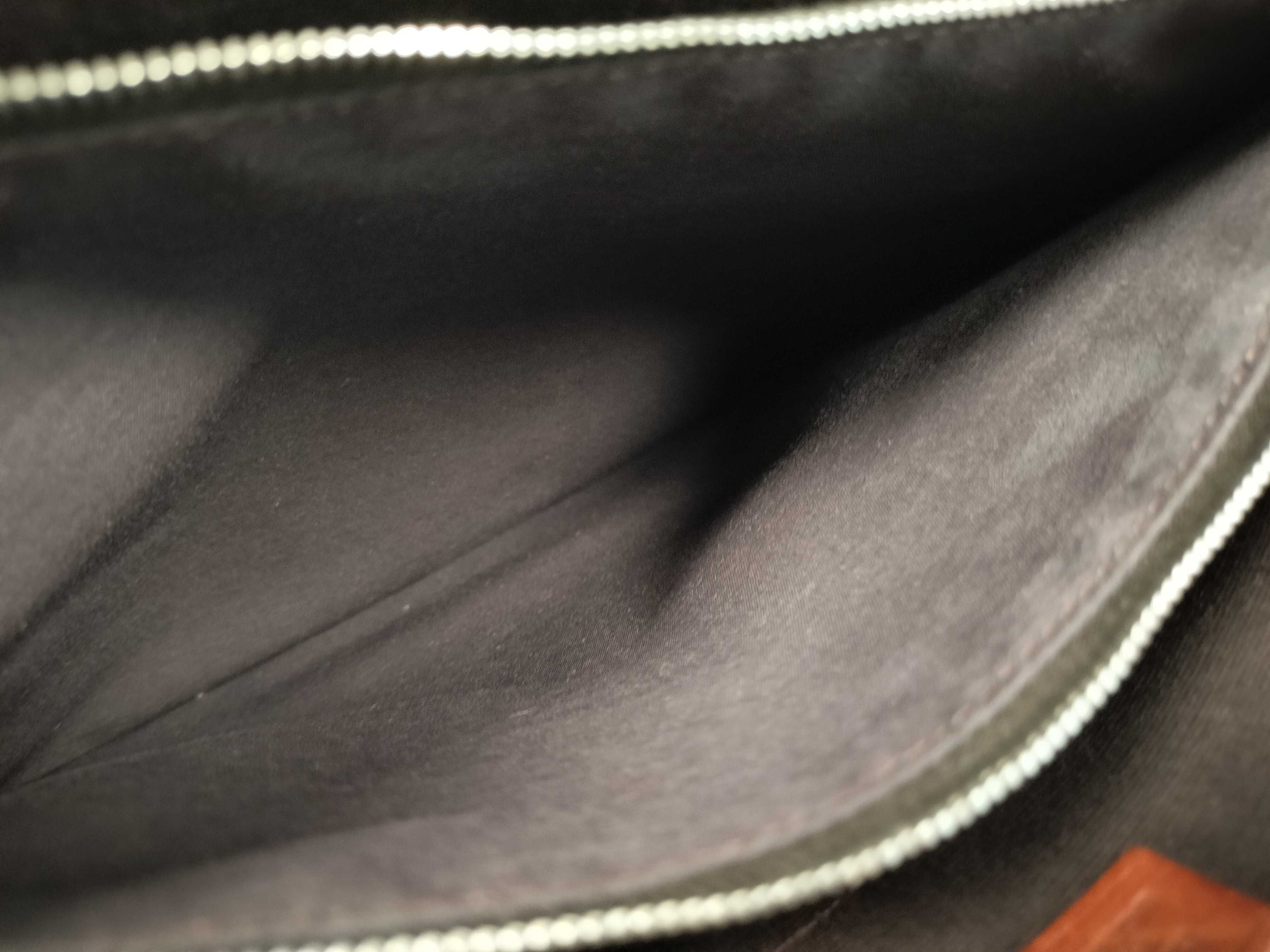 Buenaventura PM Toile Officier x Barenia Brown Silver Hardware Shoulder Bag — view 12