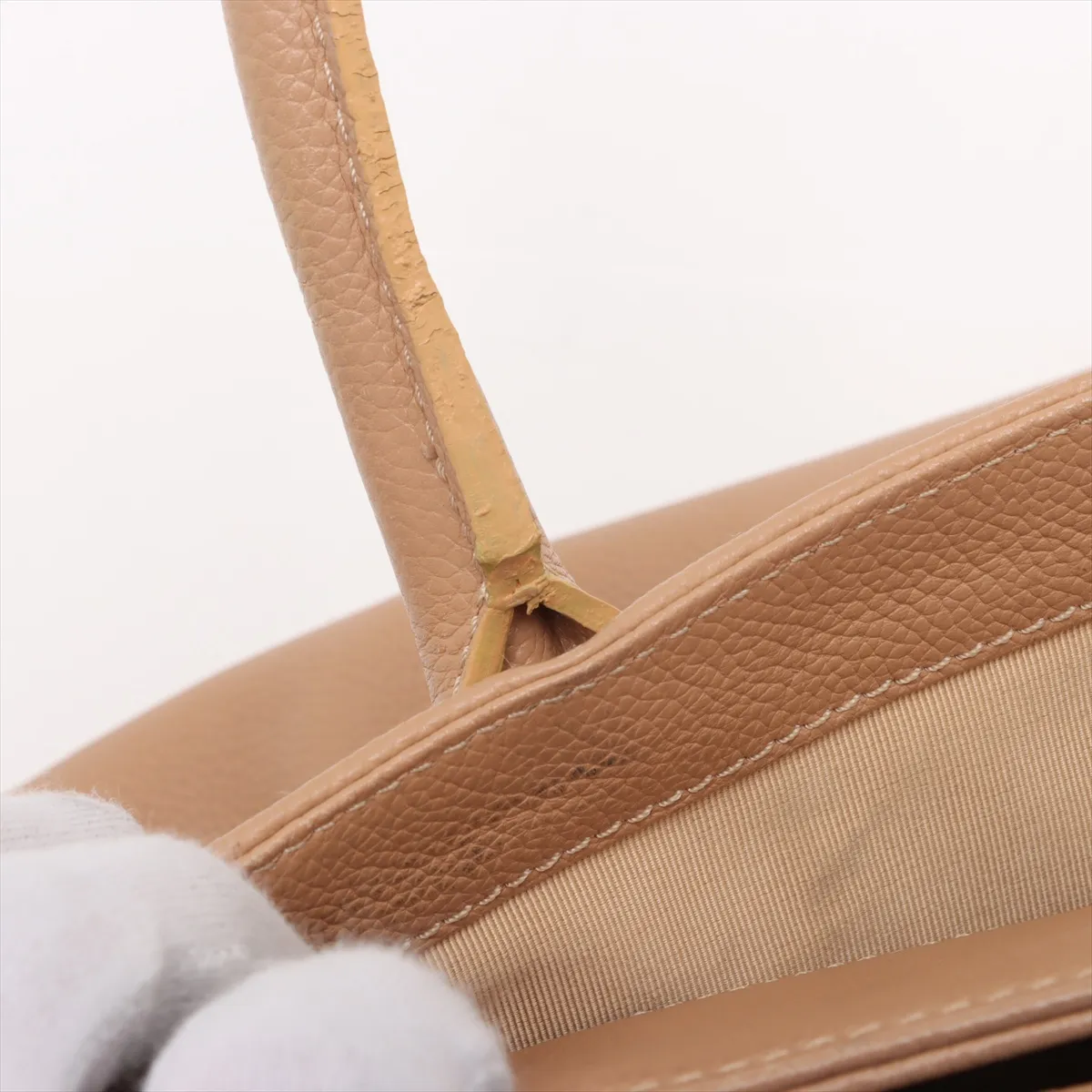 Executive Leather 2WAY Tote Bag Beige Gold Hardware 6810792 No. 6 — view 15