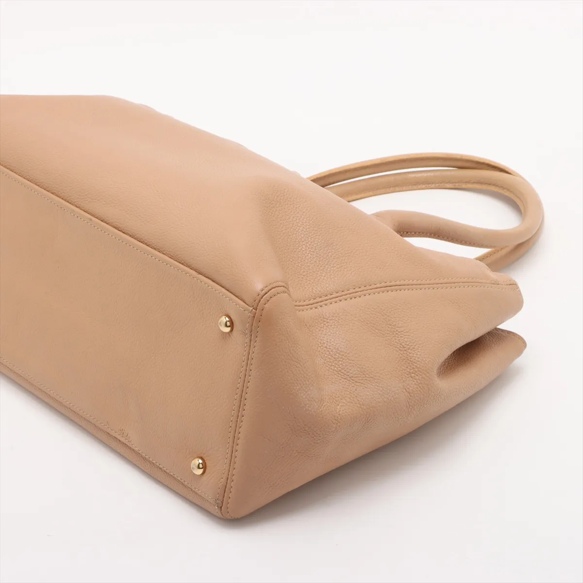 Executive Leather 2WAY Tote Bag Beige Gold Hardware 6810792 No. 6 — view 3
