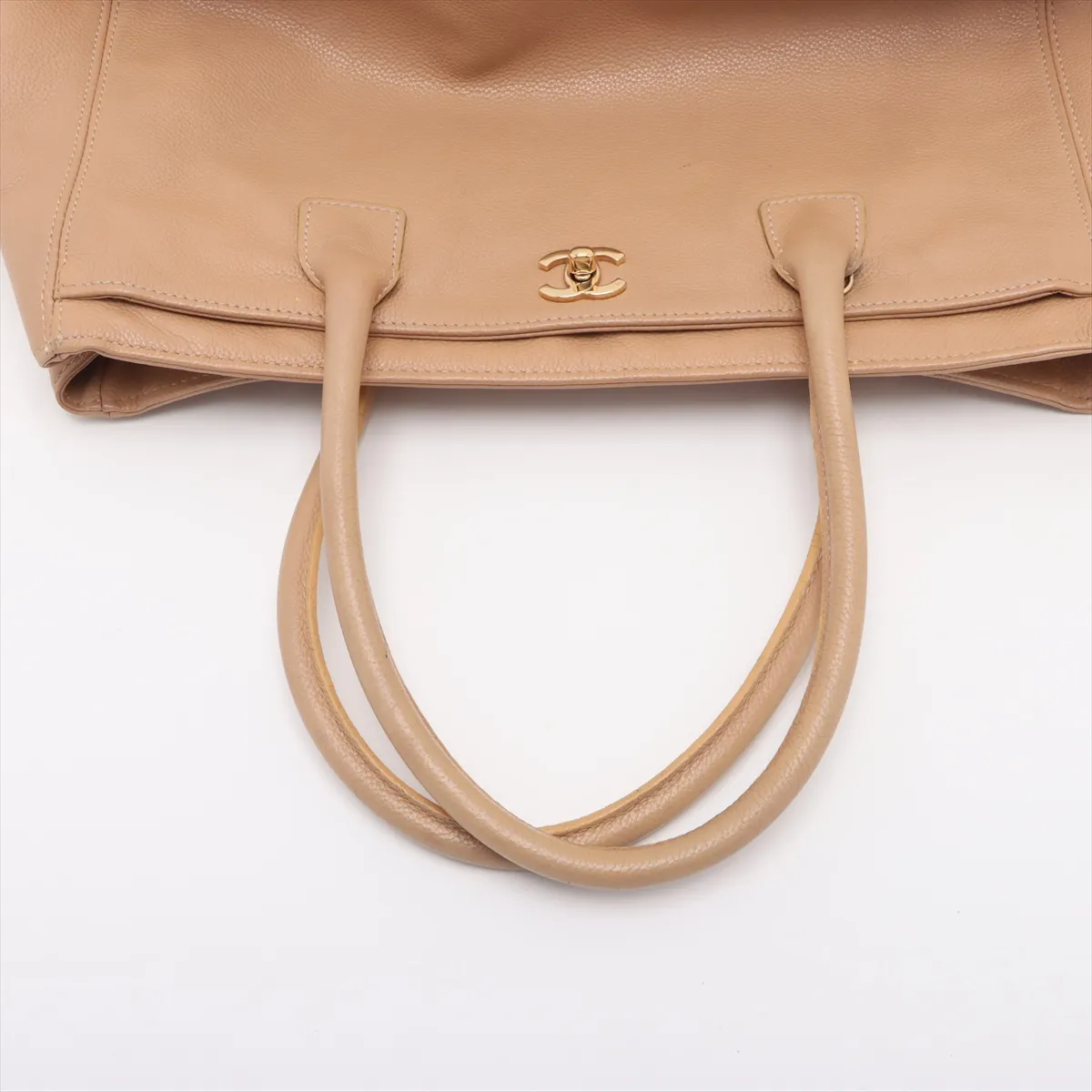 Executive Leather 2WAY Tote Bag Beige Gold Hardware 6810792 No. 6 — view 5