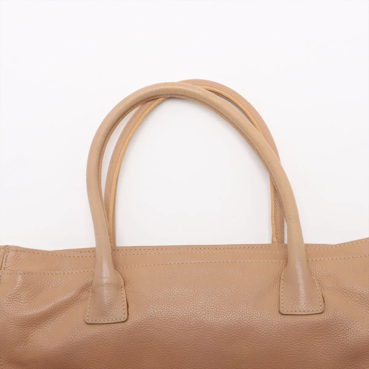 Executive Leather 2WAY Tote Bag Beige Gold Hardware 6810792 No. 6 — view 6