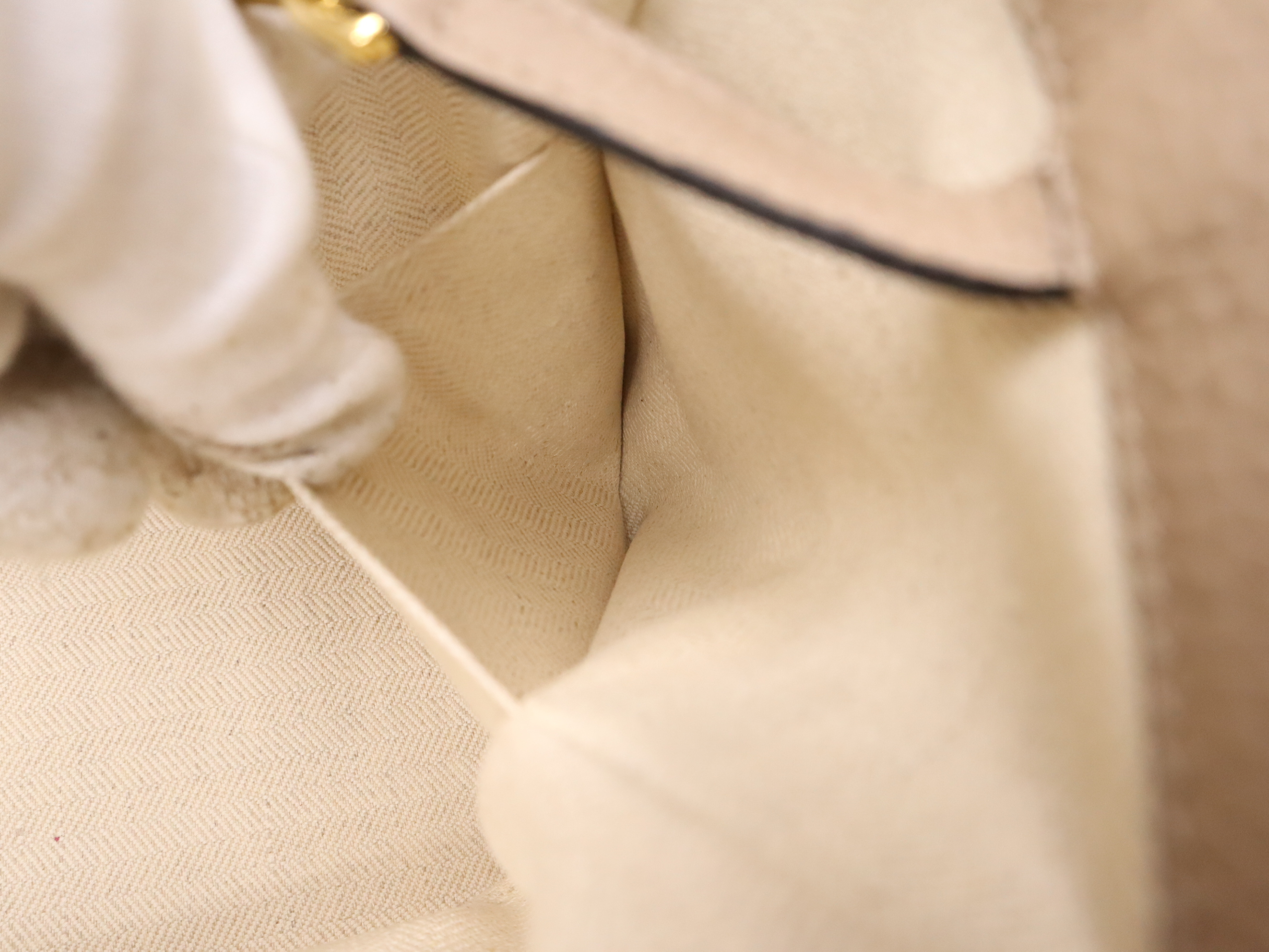 Leather Hammock Small 2-Way Handbag, Beige, with Shoulder Strap — view 12