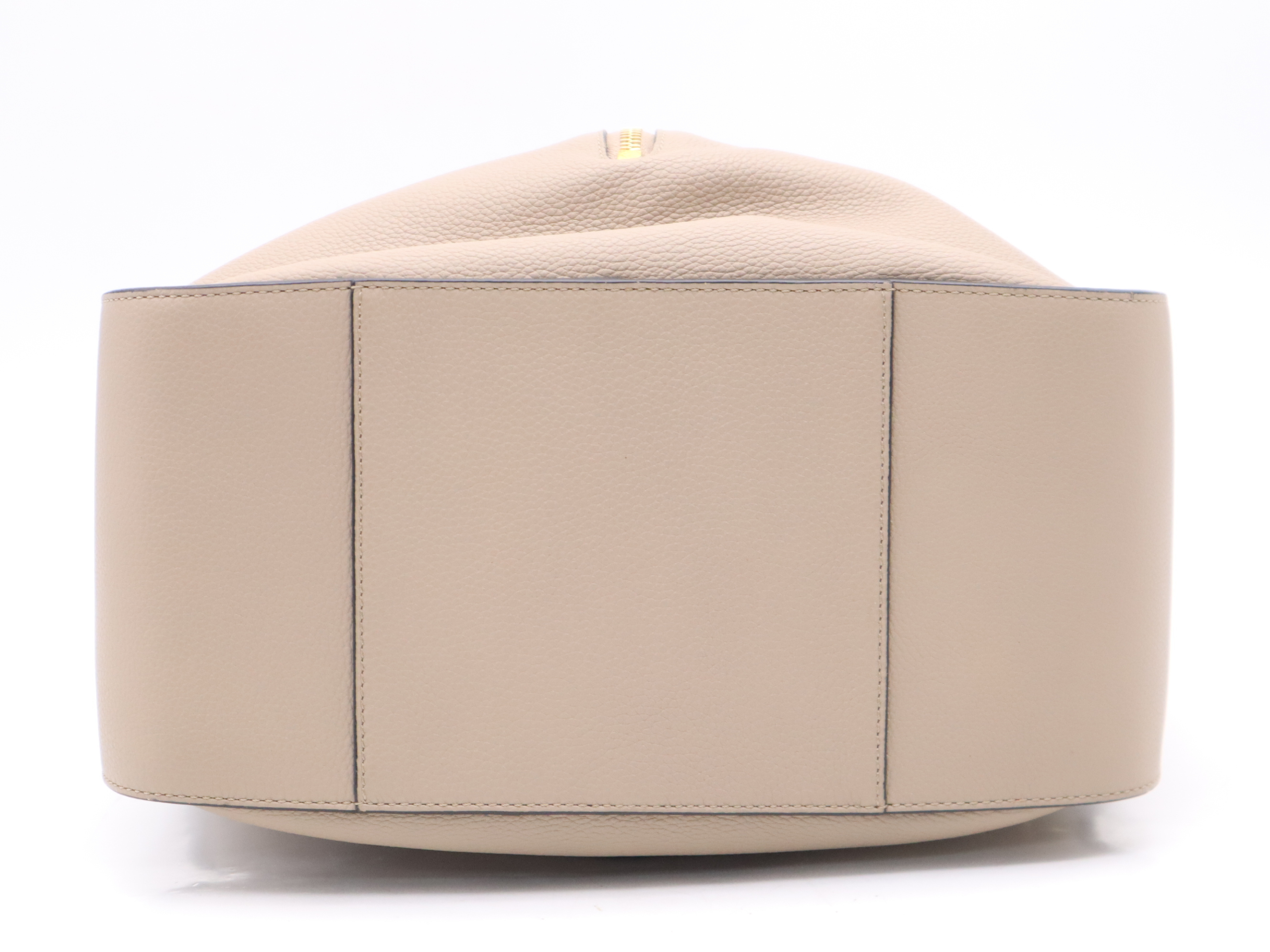 Leather Hammock Small 2-Way Handbag, Beige, with Shoulder Strap — view 4