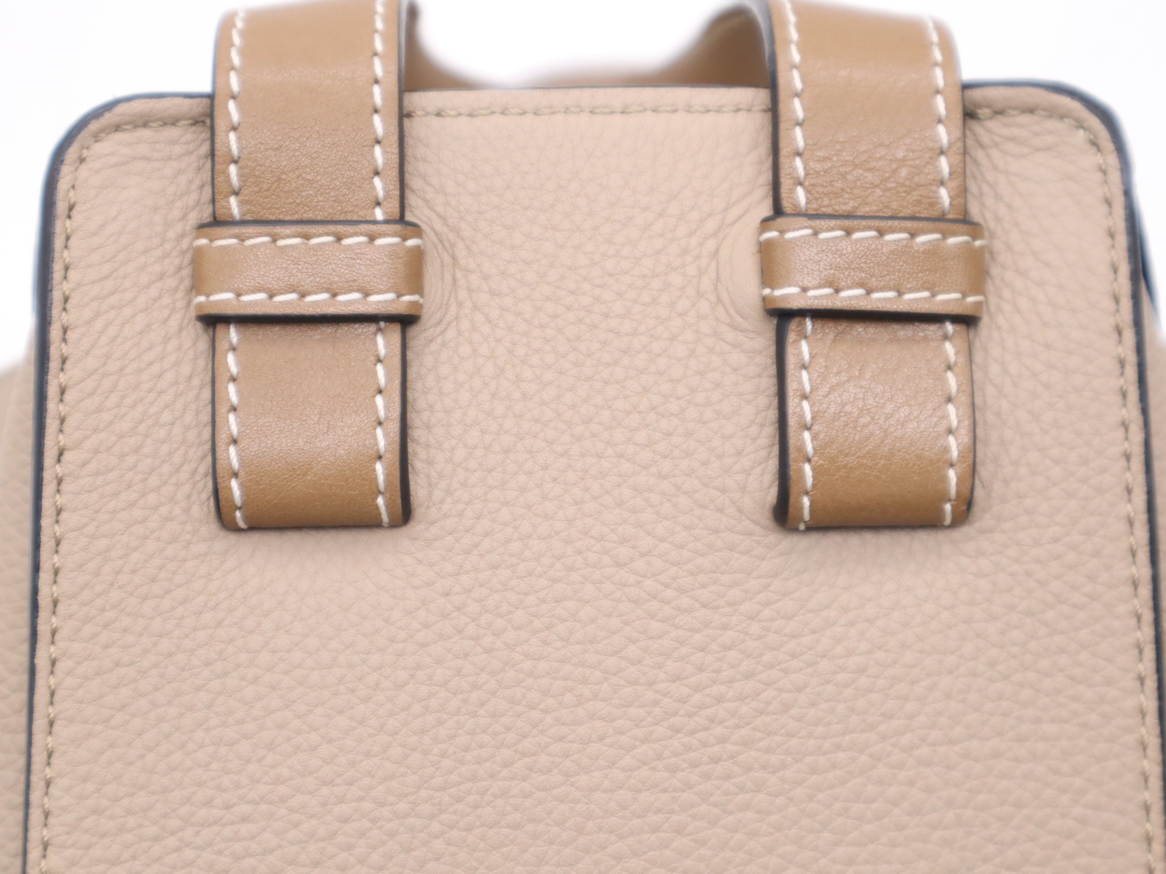 Leather Hammock Small 2-Way Handbag, Beige, with Shoulder Strap — view 8