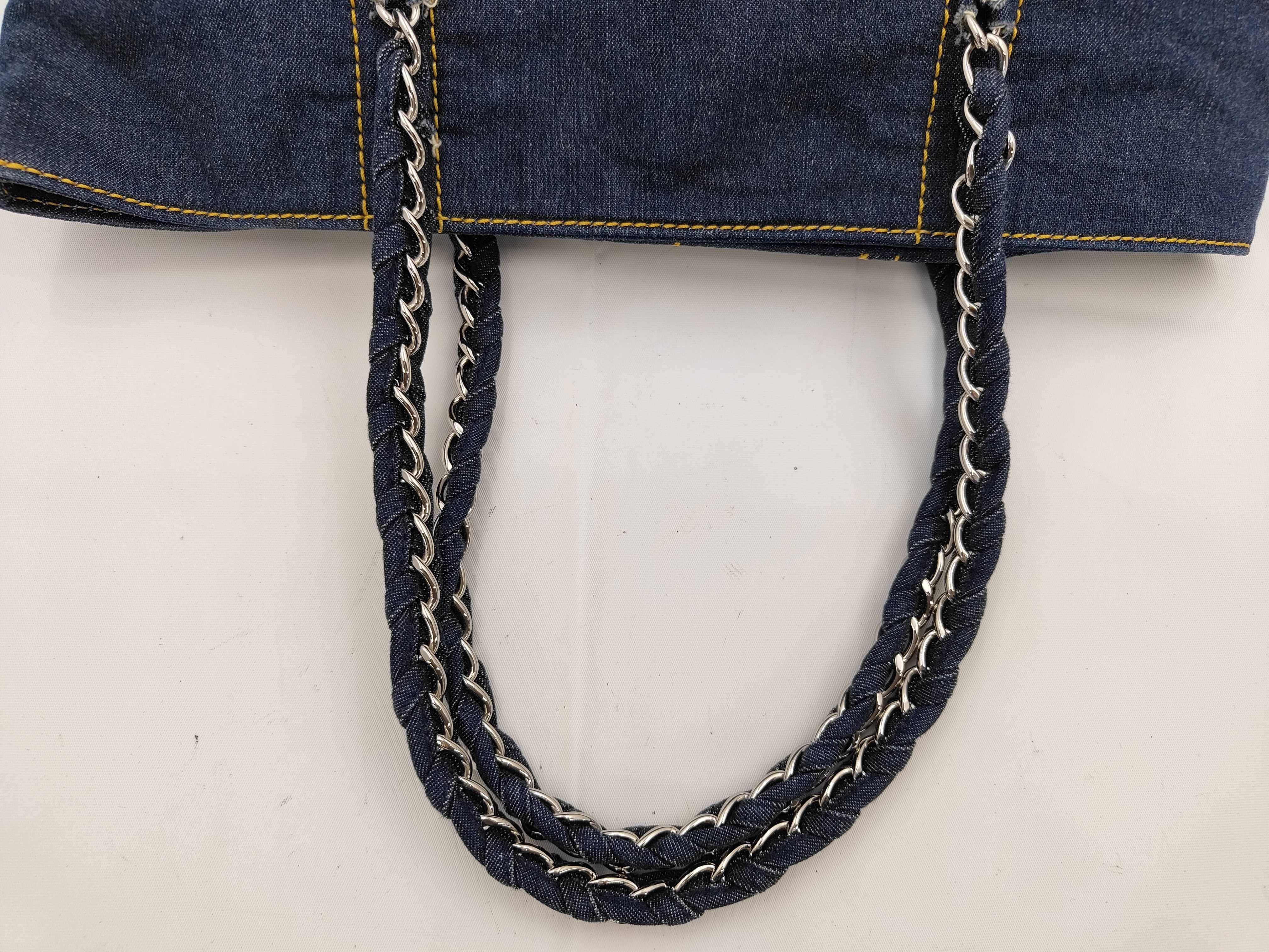 Denim Coco Mark Chain Tote Bag (Series 10) — view 3