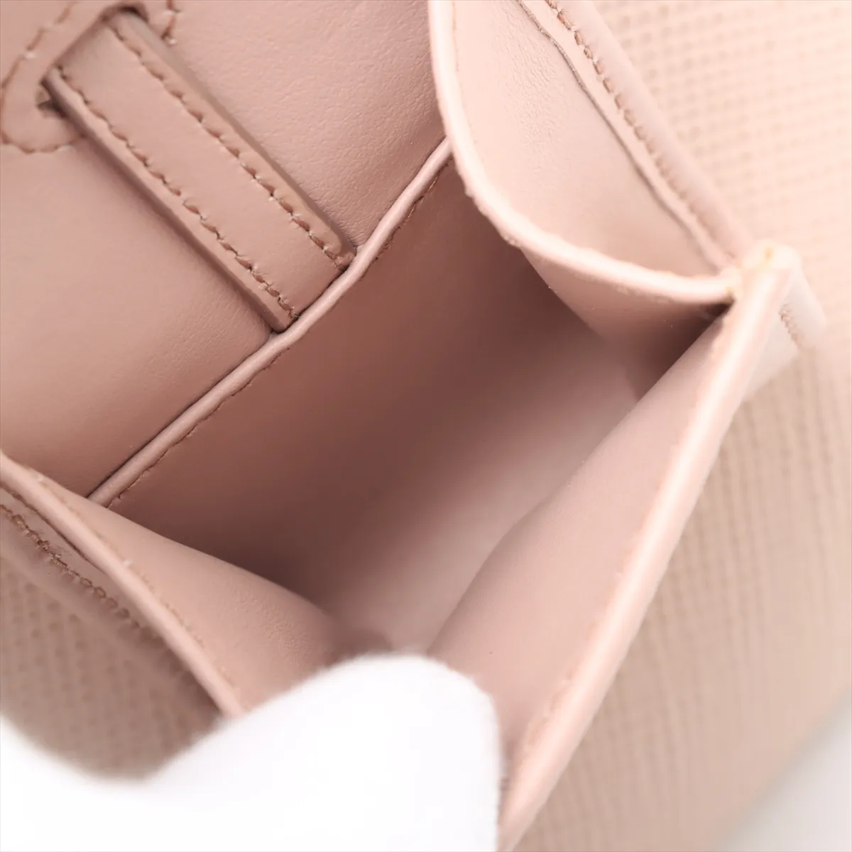 Saffiano Cuir Leather 2-Way Handbag, Pink, 1BA155 — view 11