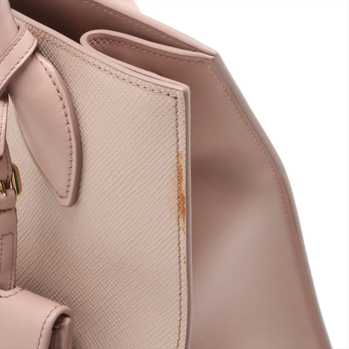 Saffiano Cuir Leather 2-Way Handbag, Pink, 1BA155 — view 13