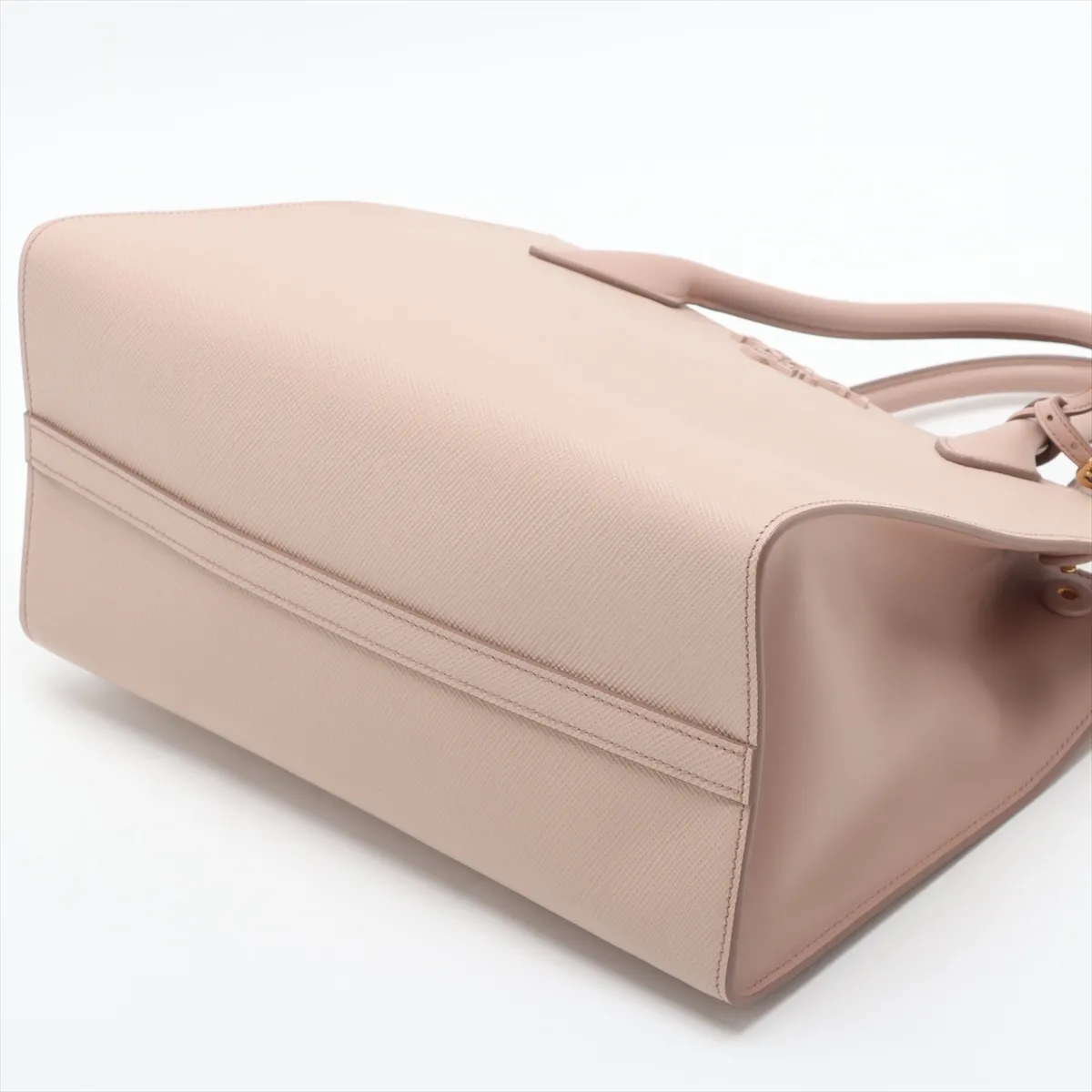 Saffiano Cuir Leather 2-Way Handbag, Pink, 1BA155 — view 3