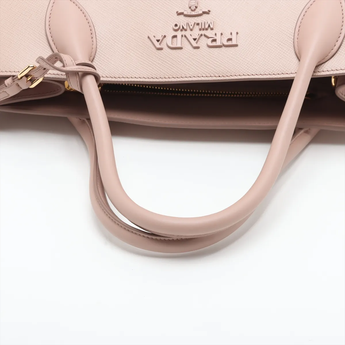Saffiano Cuir Leather 2-Way Handbag, Pink, 1BA155 — view 5
