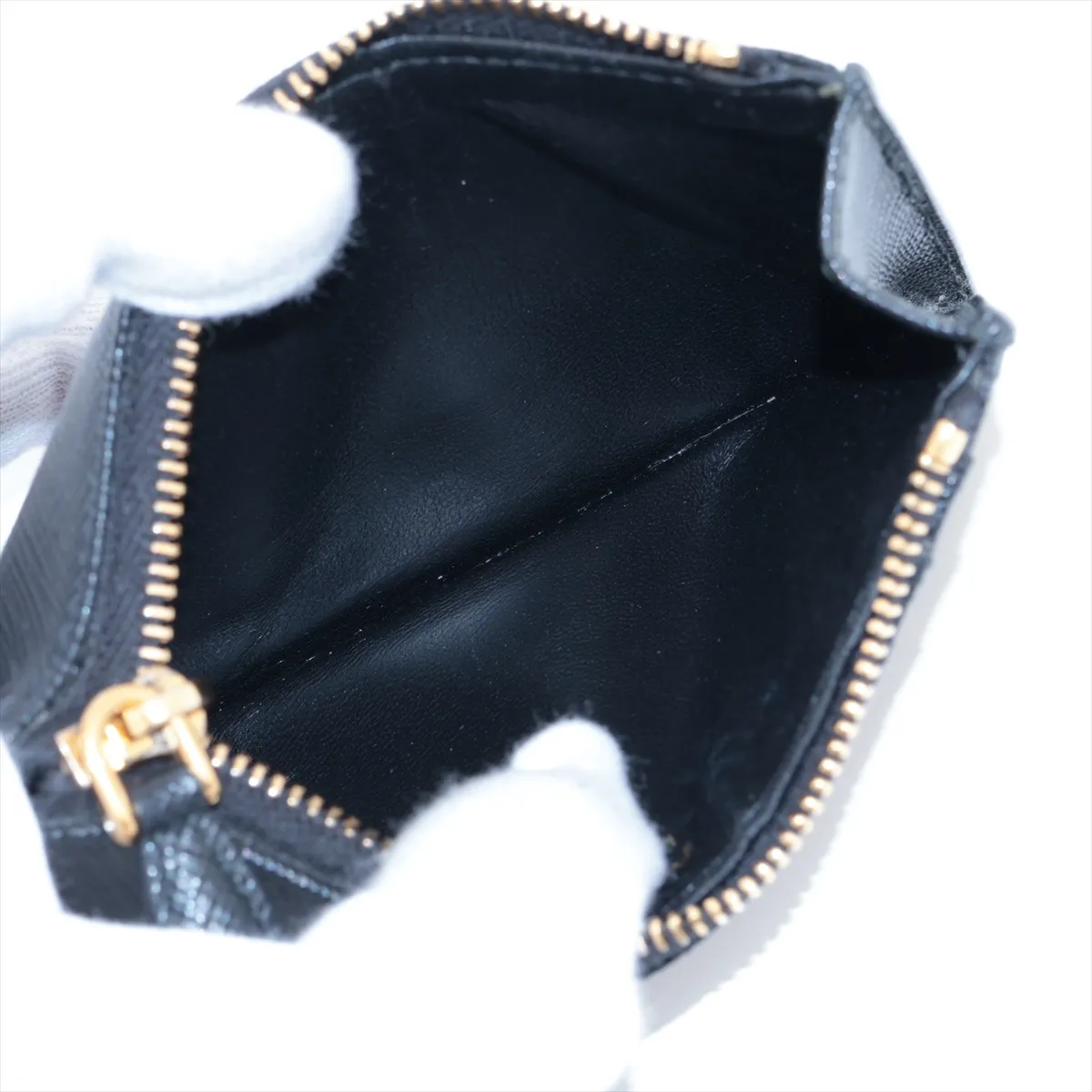 Saffiano 1MC086 Leather Fragment Case Black — view 3