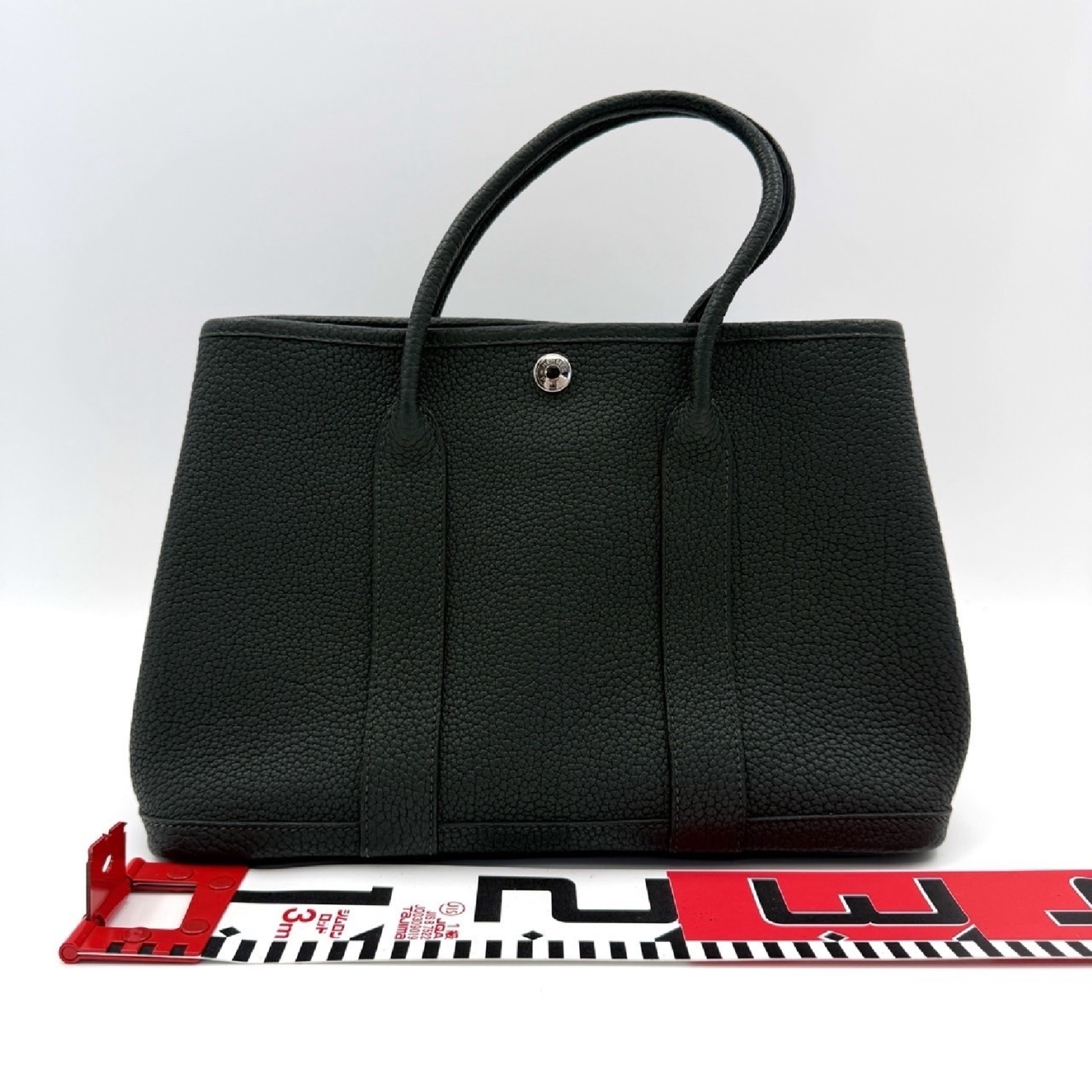 Garden Party 30 TPM X-stamped dark green tote bag — view 2