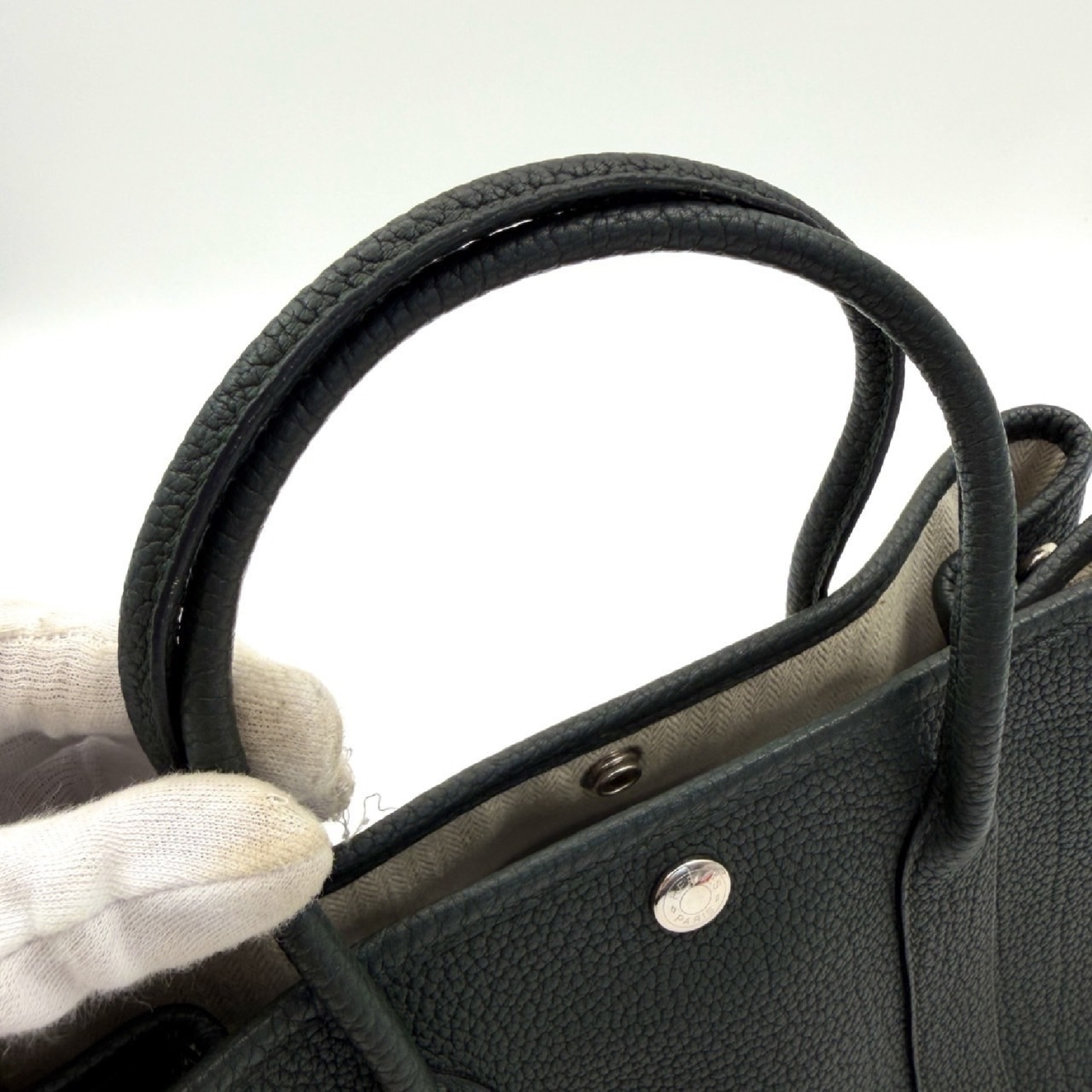 Garden Party 30 TPM X-stamped dark green tote bag — view 5