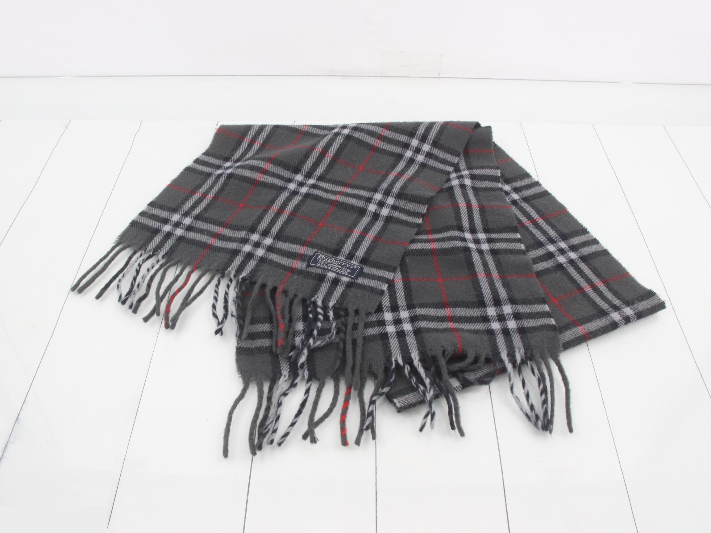 Nova Check Scarf, Navy, 100% Wool — view 2