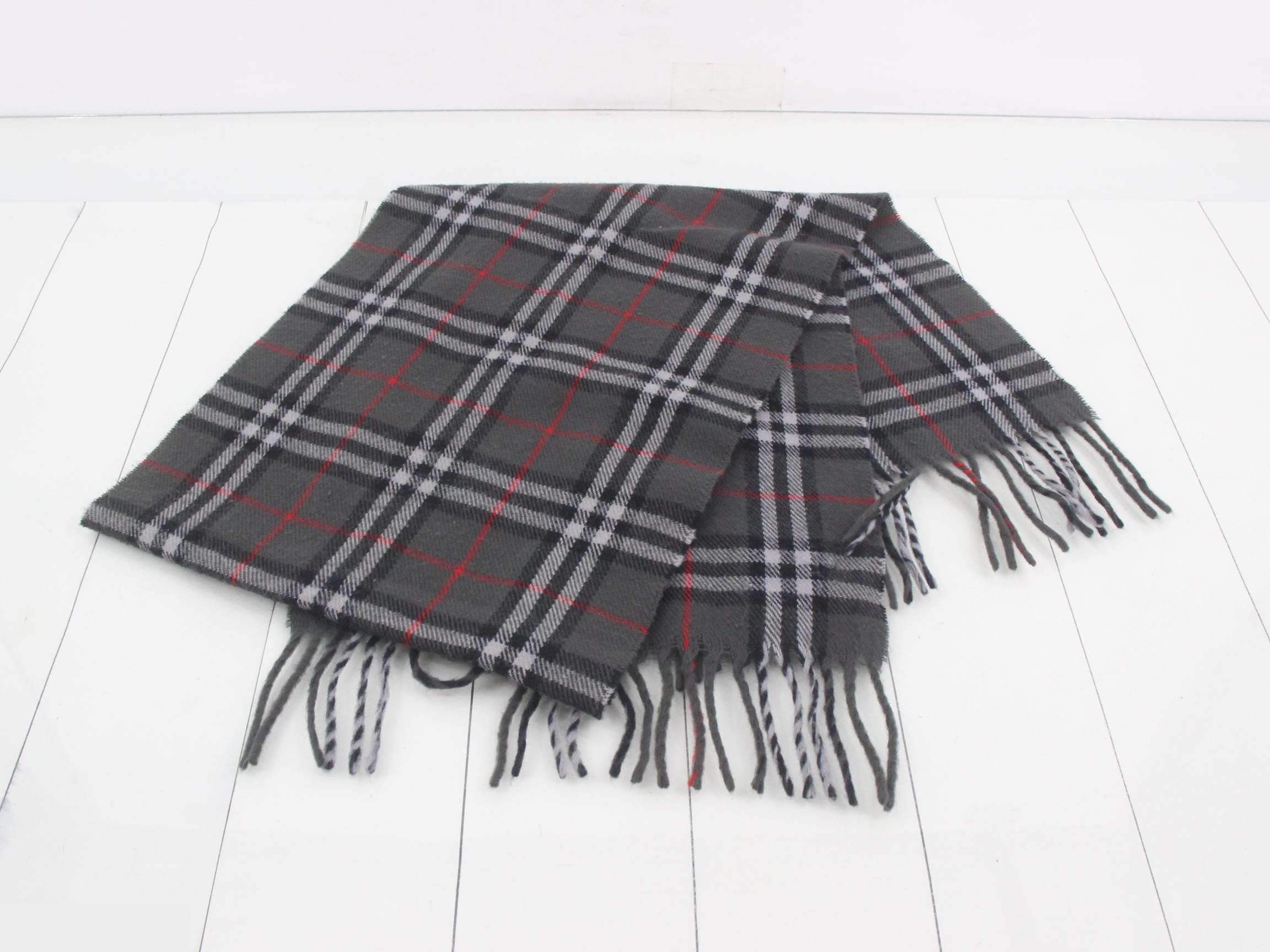 Nova Check Scarf, Navy, 100% Wool — view 3