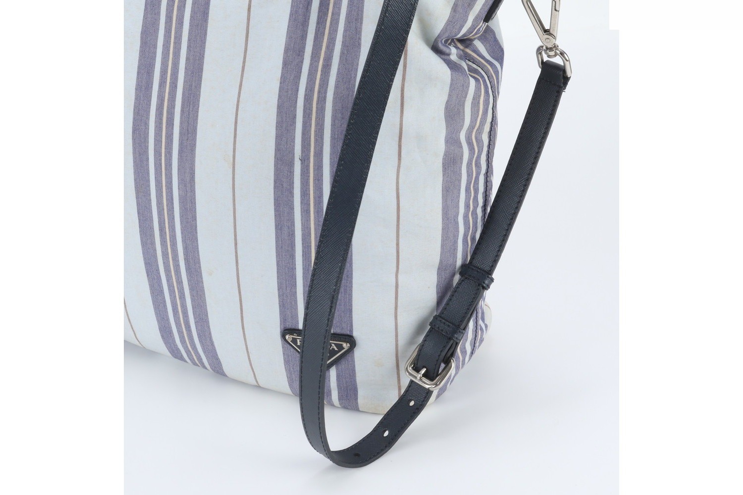 Triangle logo leather 2-way shoulder bag, crossbody bag, handbag. — view 3