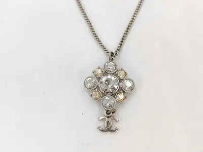 Necklace, Rhinestone, Coco Mark, Silver Necklace