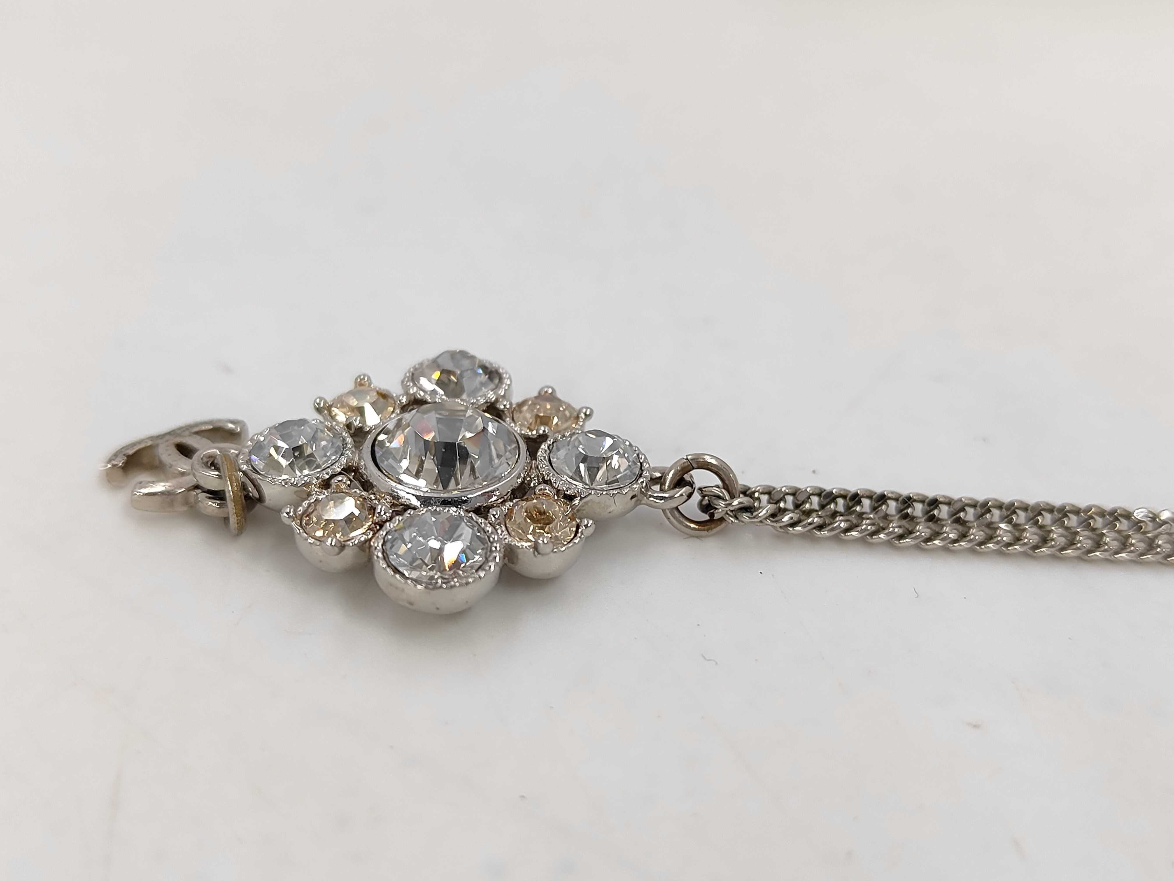 Necklace, Rhinestone, Coco Mark, Silver Necklace — view 2
