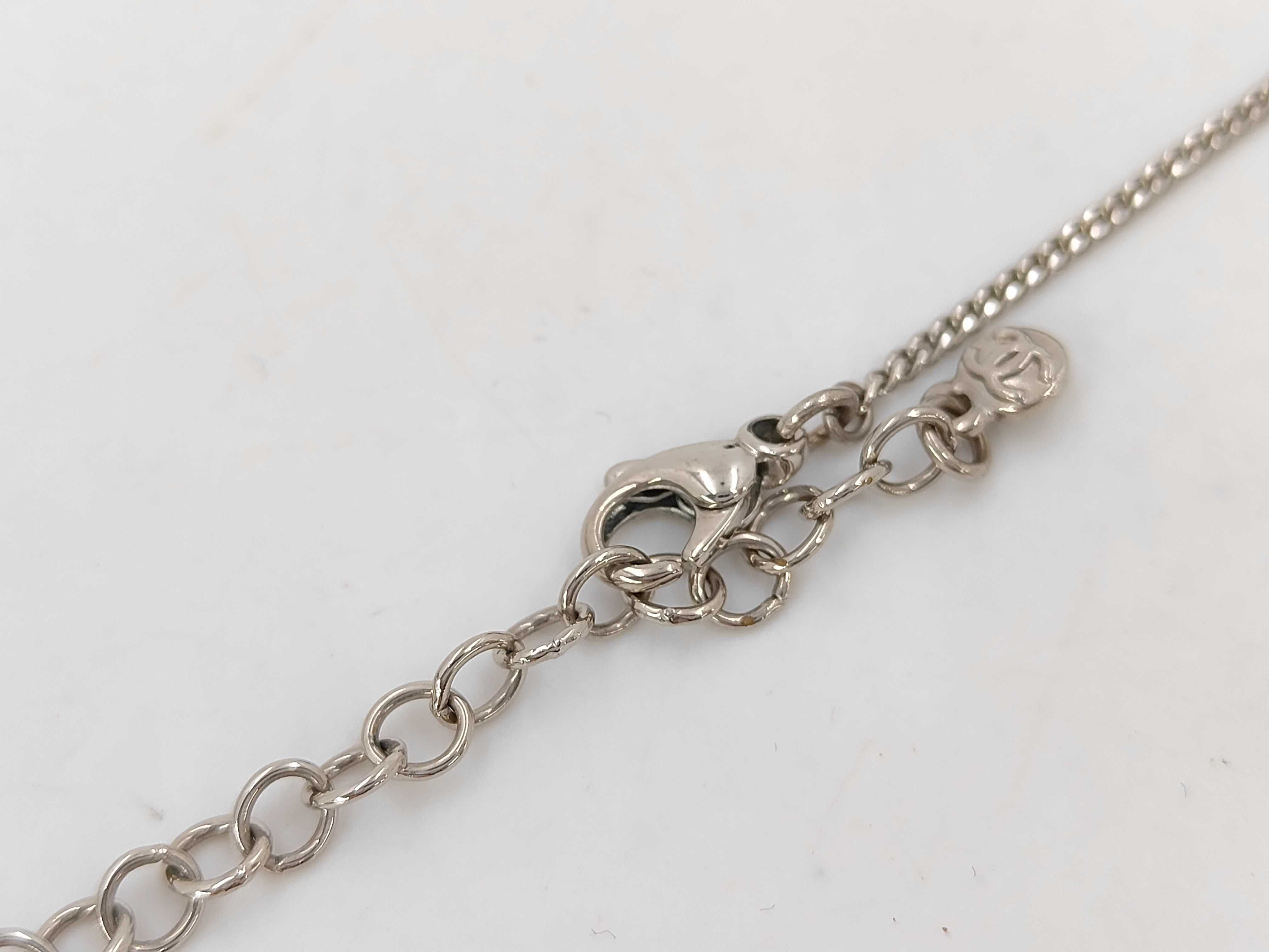 Necklace, Rhinestone, Coco Mark, Silver Necklace — view 4