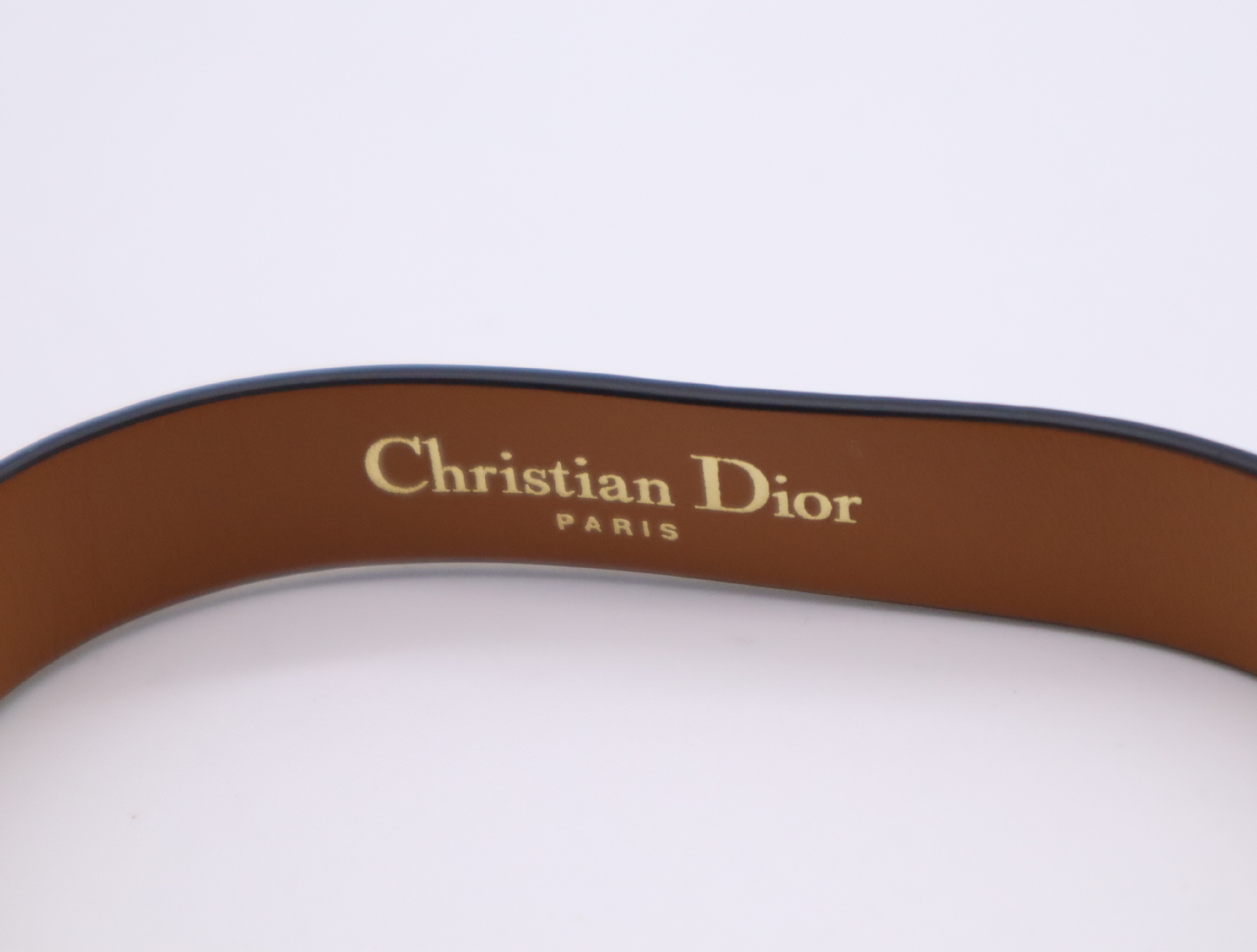 Leather 30 Montaigne Black Gold Hardware Bracelet/Bangle — view 5