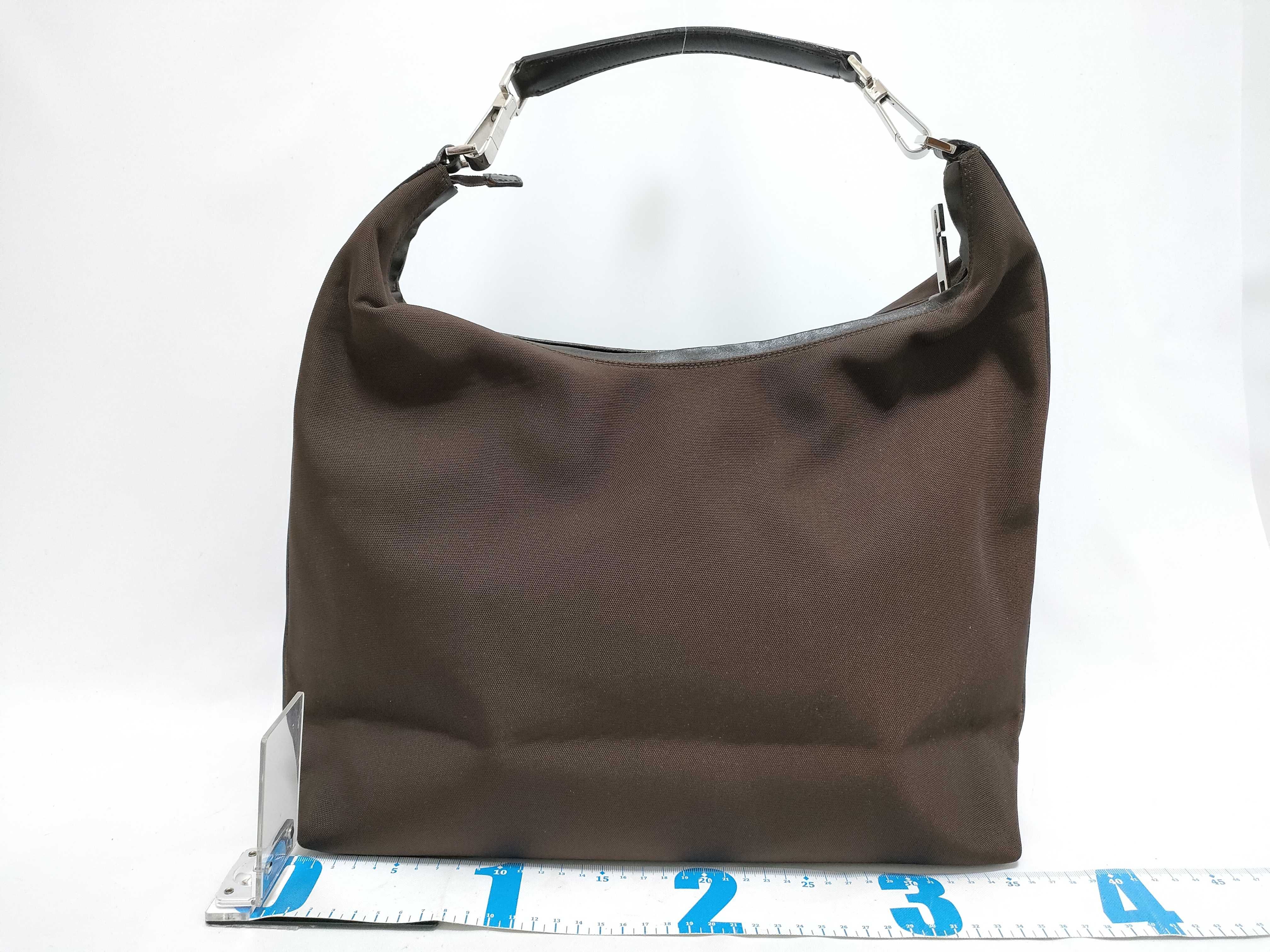 Nylon One-Shoulder Bag, Brown — view 2