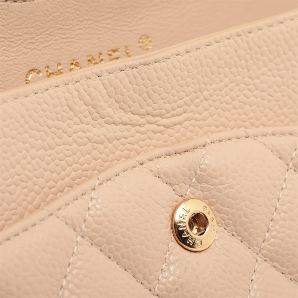 [Individually wrapped] Chanel Matelasse 25 caviar skin double flap double chain bag beige gold hardware 15987681 15th series A01112 — view 13