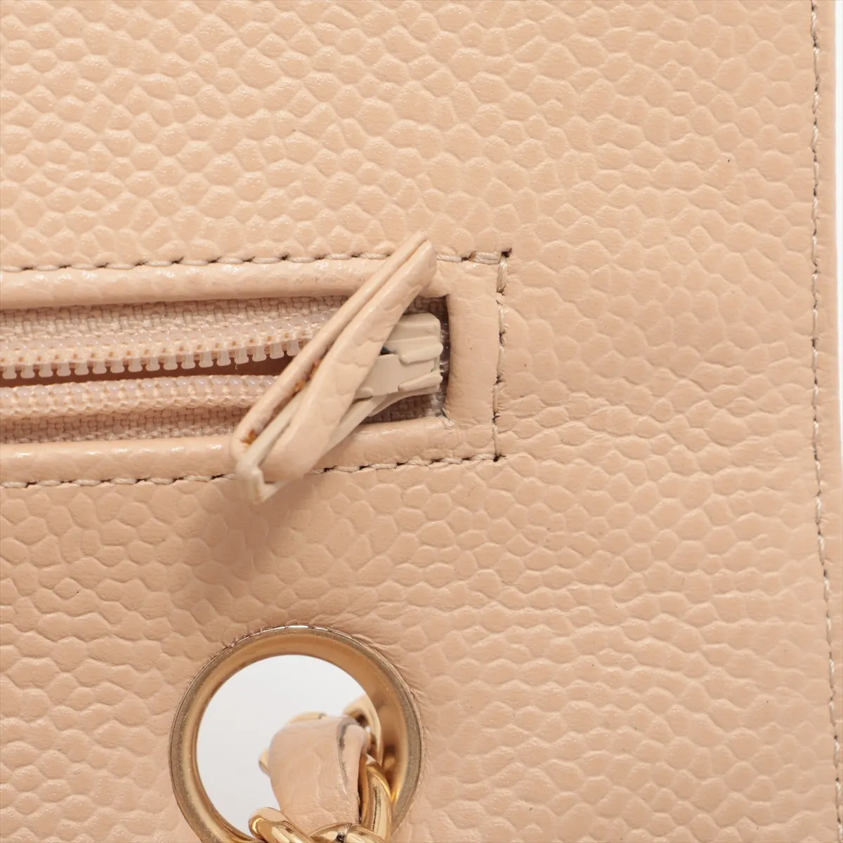 [Individually wrapped] Chanel Matelasse 25 caviar skin double flap double chain bag beige gold hardware 15987681 15th series A01112 — view 14