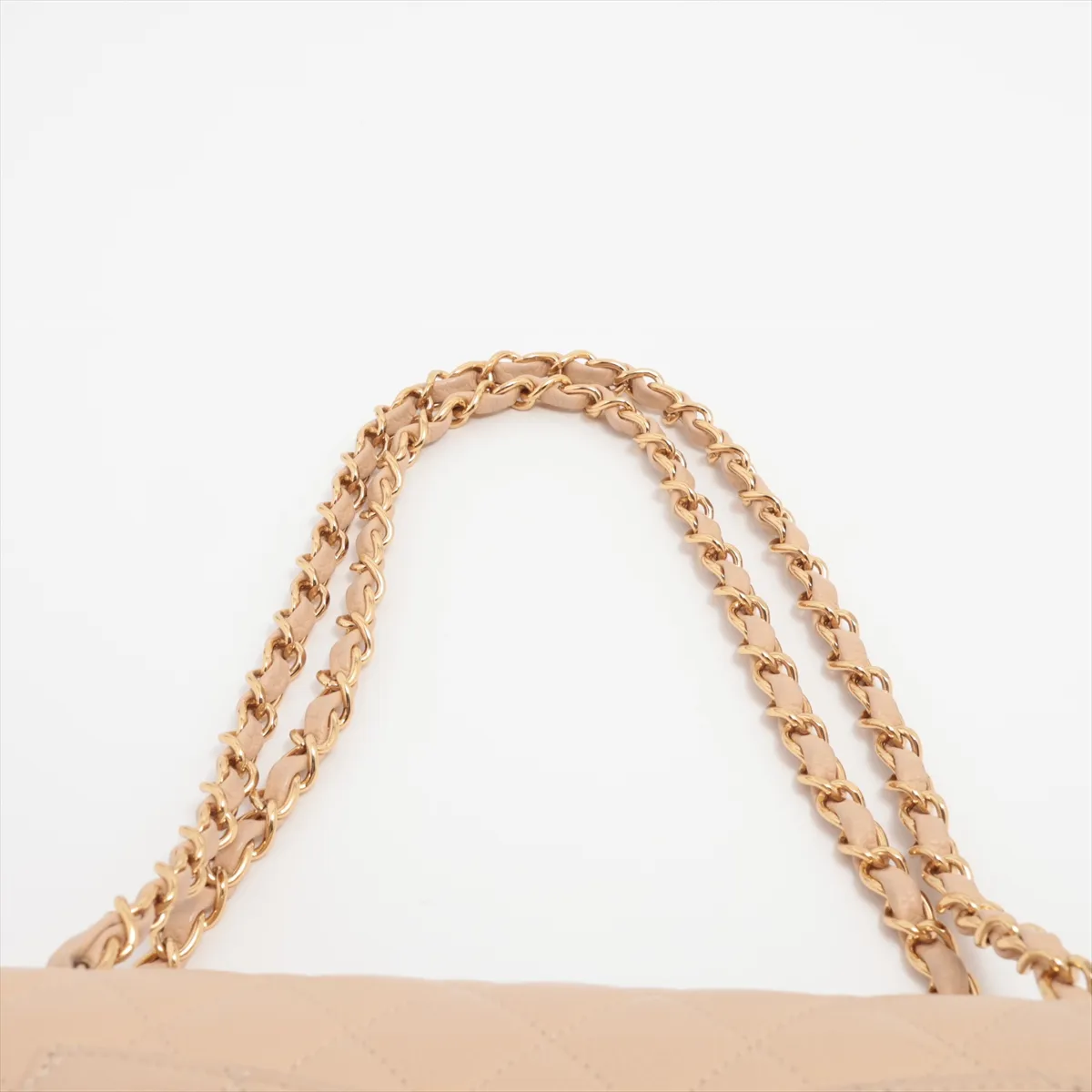 [Individually wrapped] Chanel Matelasse 25 caviar skin double flap double chain bag beige gold hardware 15987681 15th series A01112 — view 6