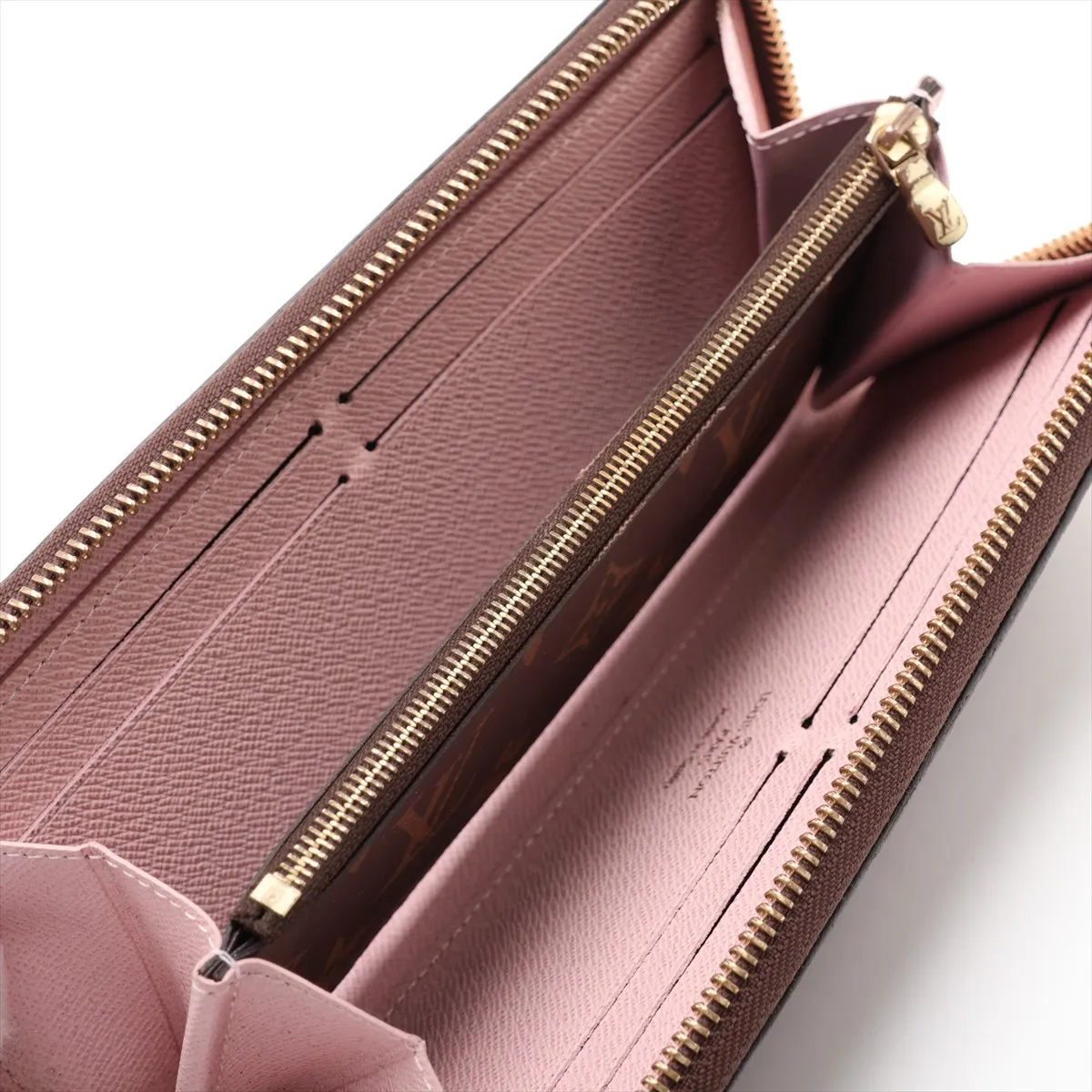 Monogram Portefeuille Clemence M61298 CA0159 Rose Ballerine Round Zip Wallet — view 3