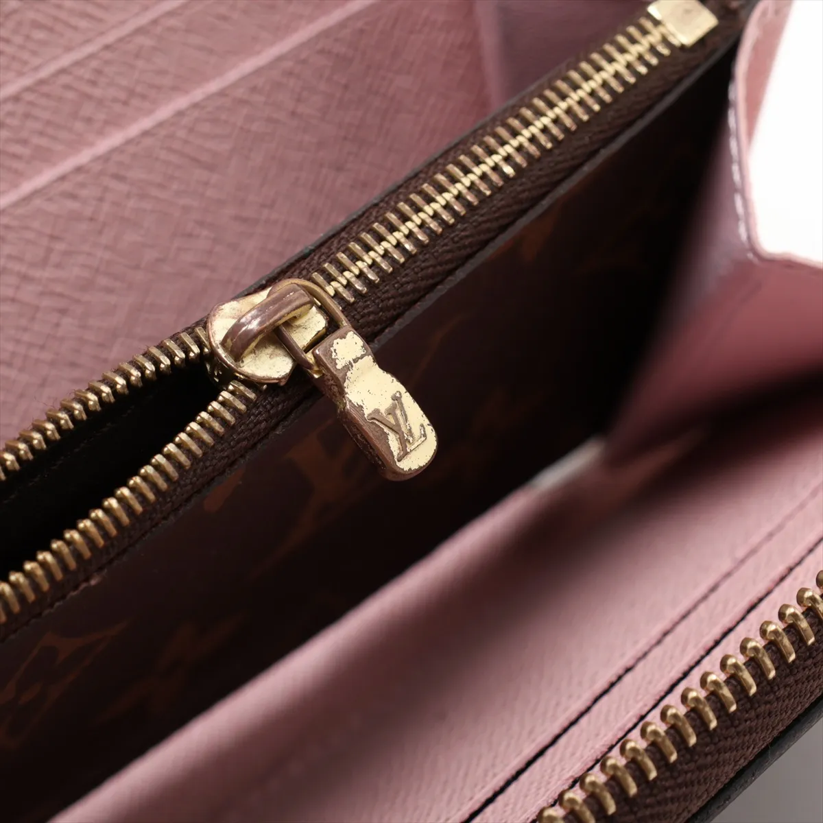 Monogram Portefeuille Clemence M61298 CA0159 Rose Ballerine Round Zip Wallet — view 10