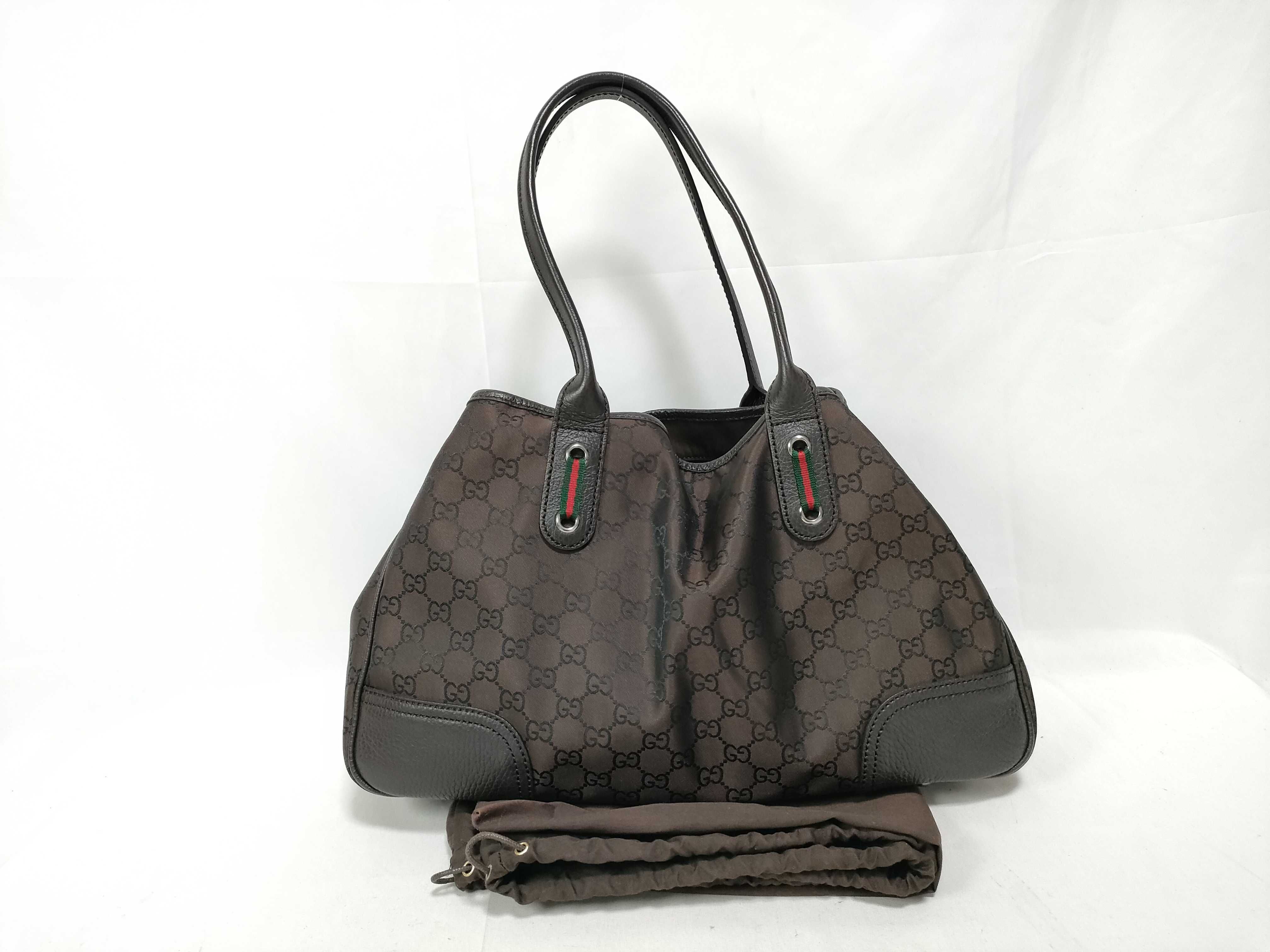 GG Nylon Sherry Tote Bag, Dark Brown, 29359 (Tote Bag)