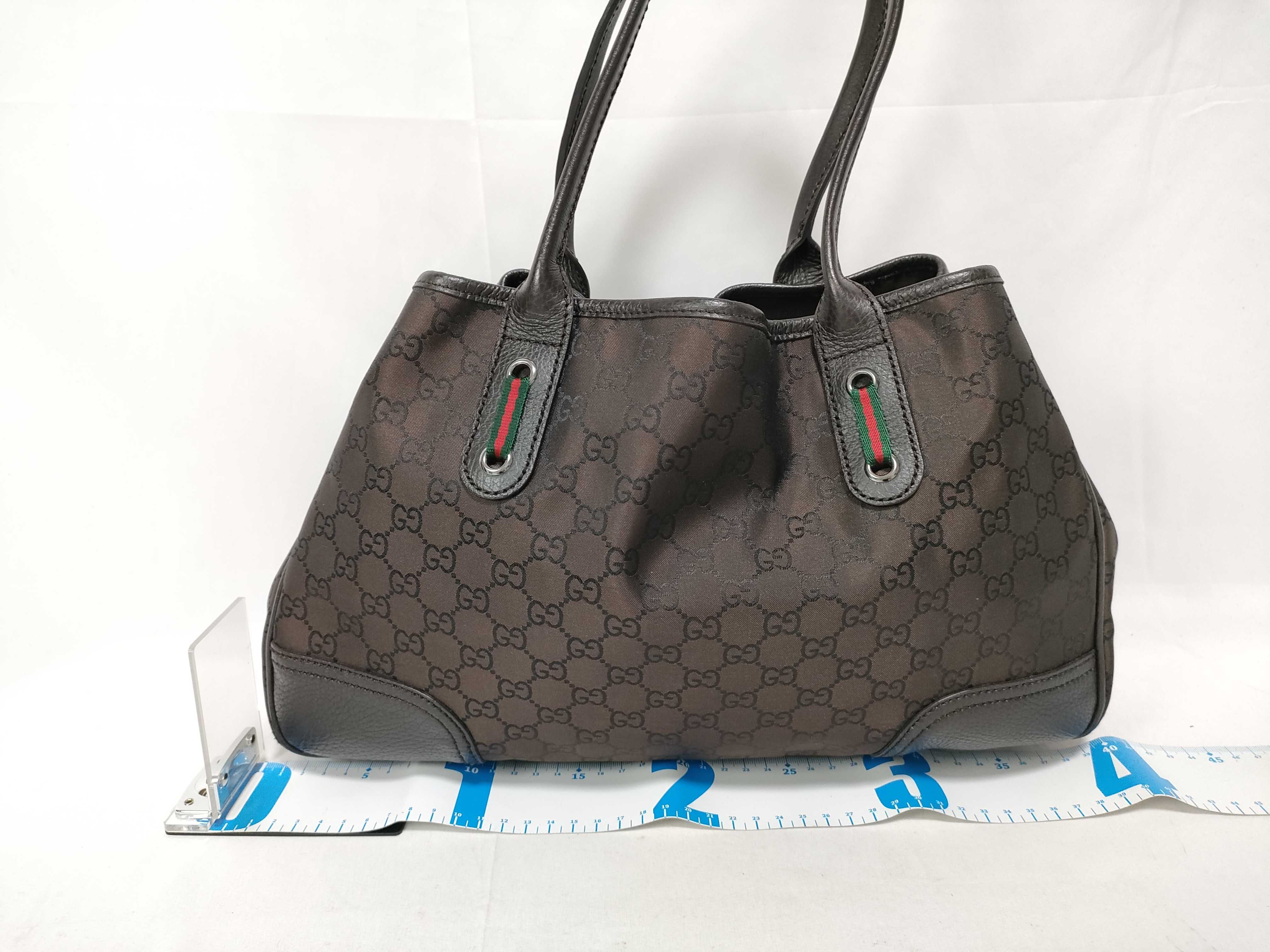 GG Nylon Sherry Tote Bag, Dark Brown, 29359 (Tote Bag) — view 2