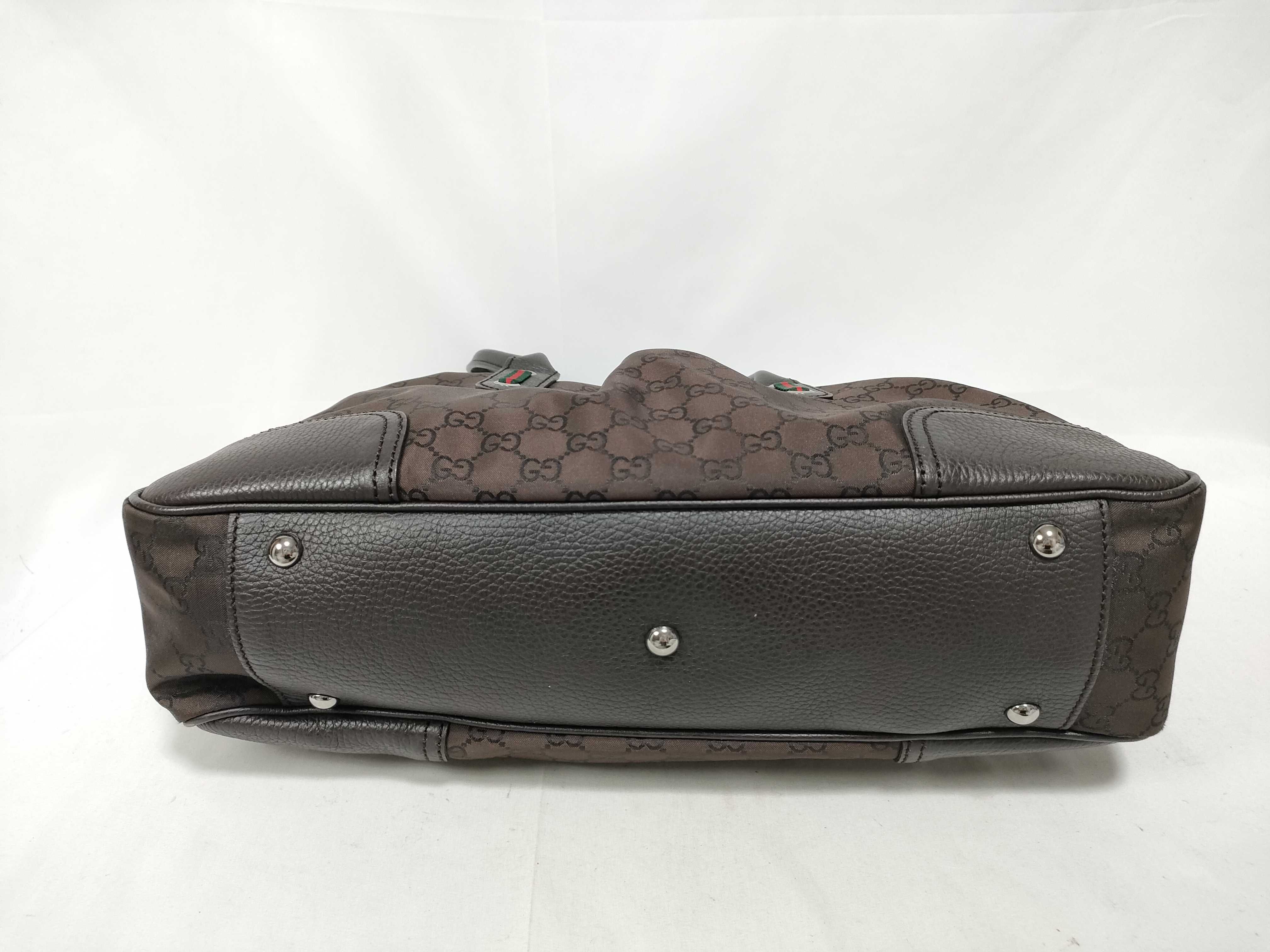 GG Nylon Sherry Tote Bag, Dark Brown, 29359 (Tote Bag) — view 3