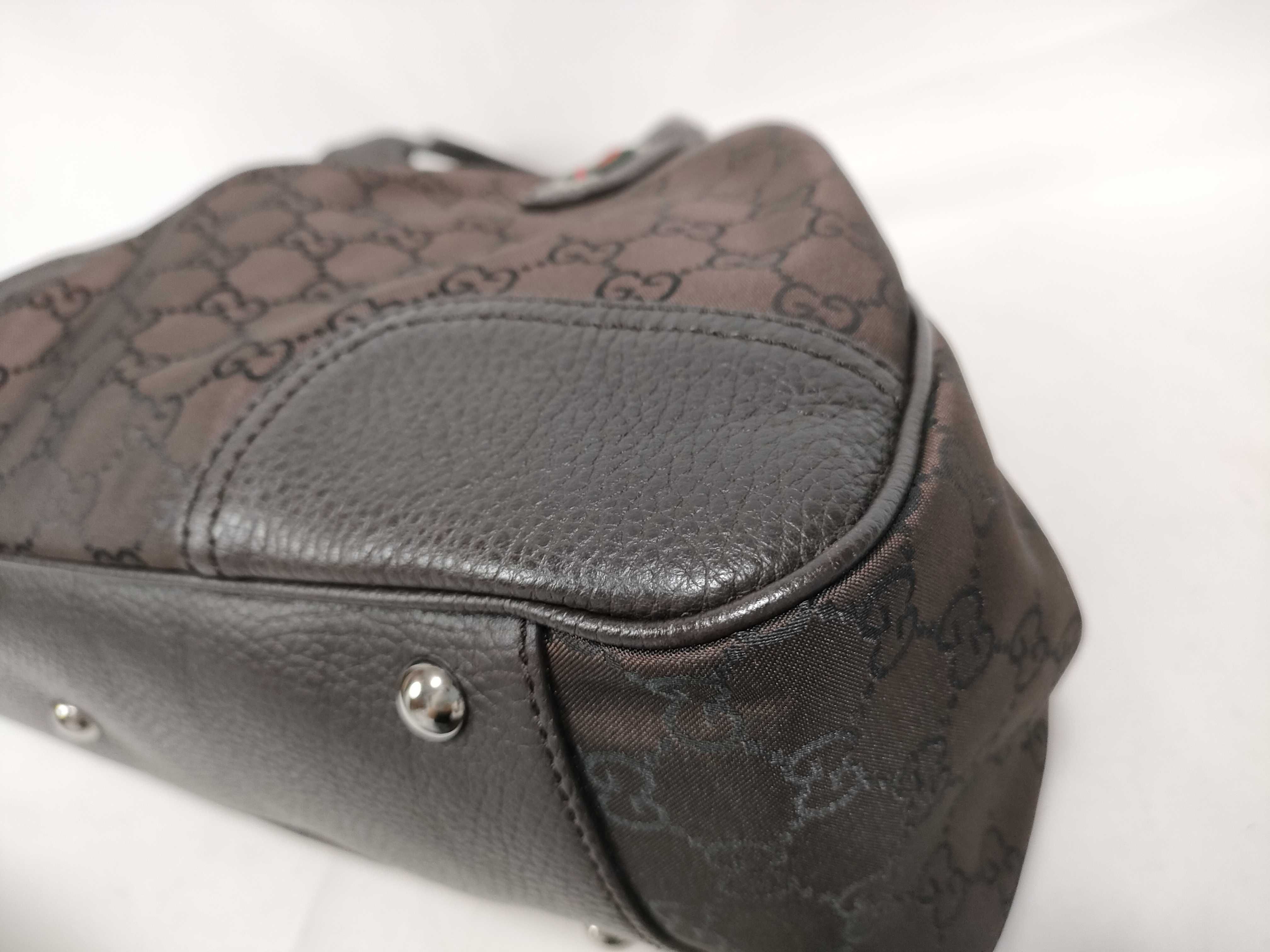 GG Nylon Sherry Tote Bag, Dark Brown, 29359 (Tote Bag) — view 4