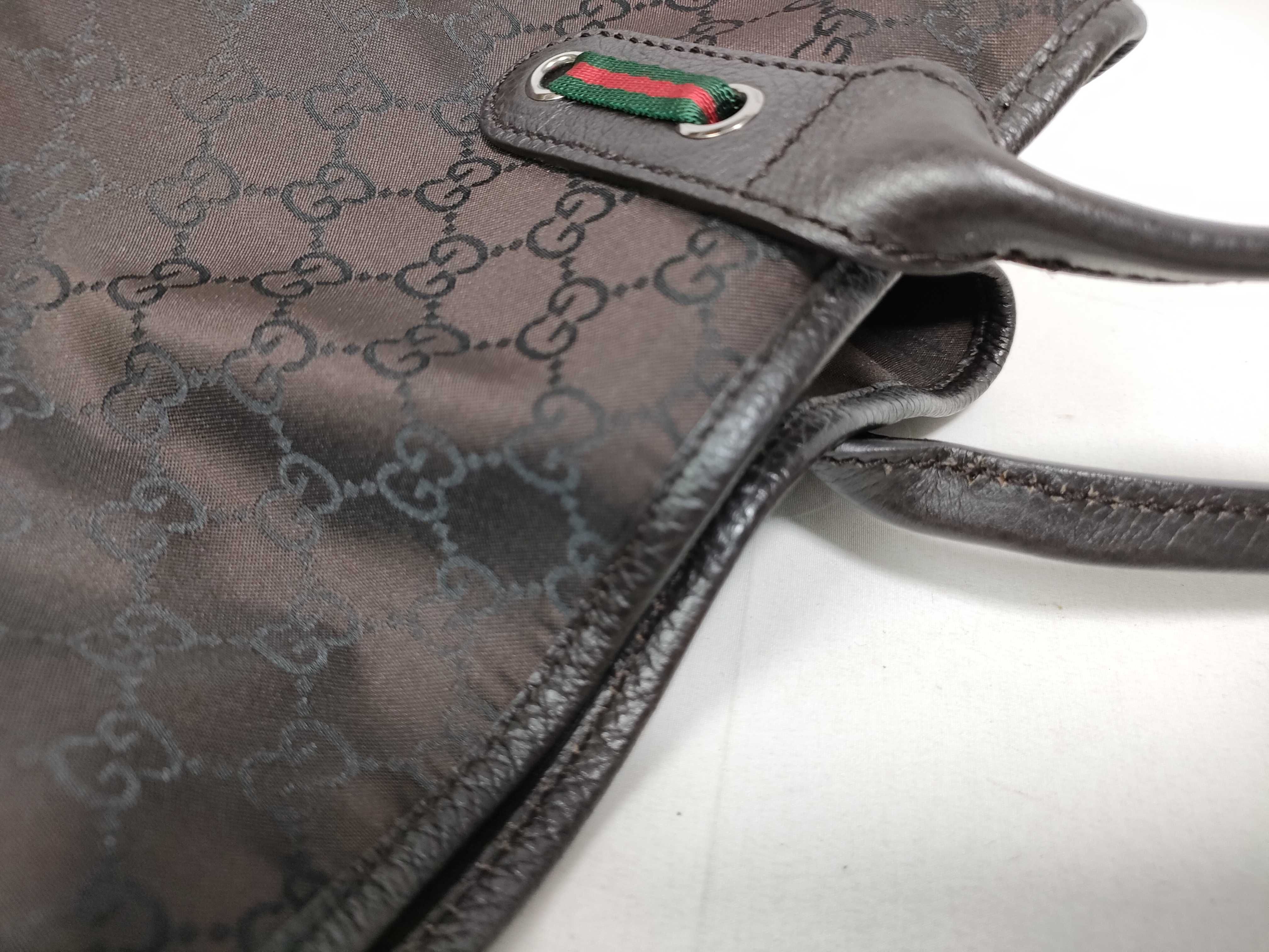 GG Nylon Sherry Tote Bag, Dark Brown, 29359 (Tote Bag) — view 9