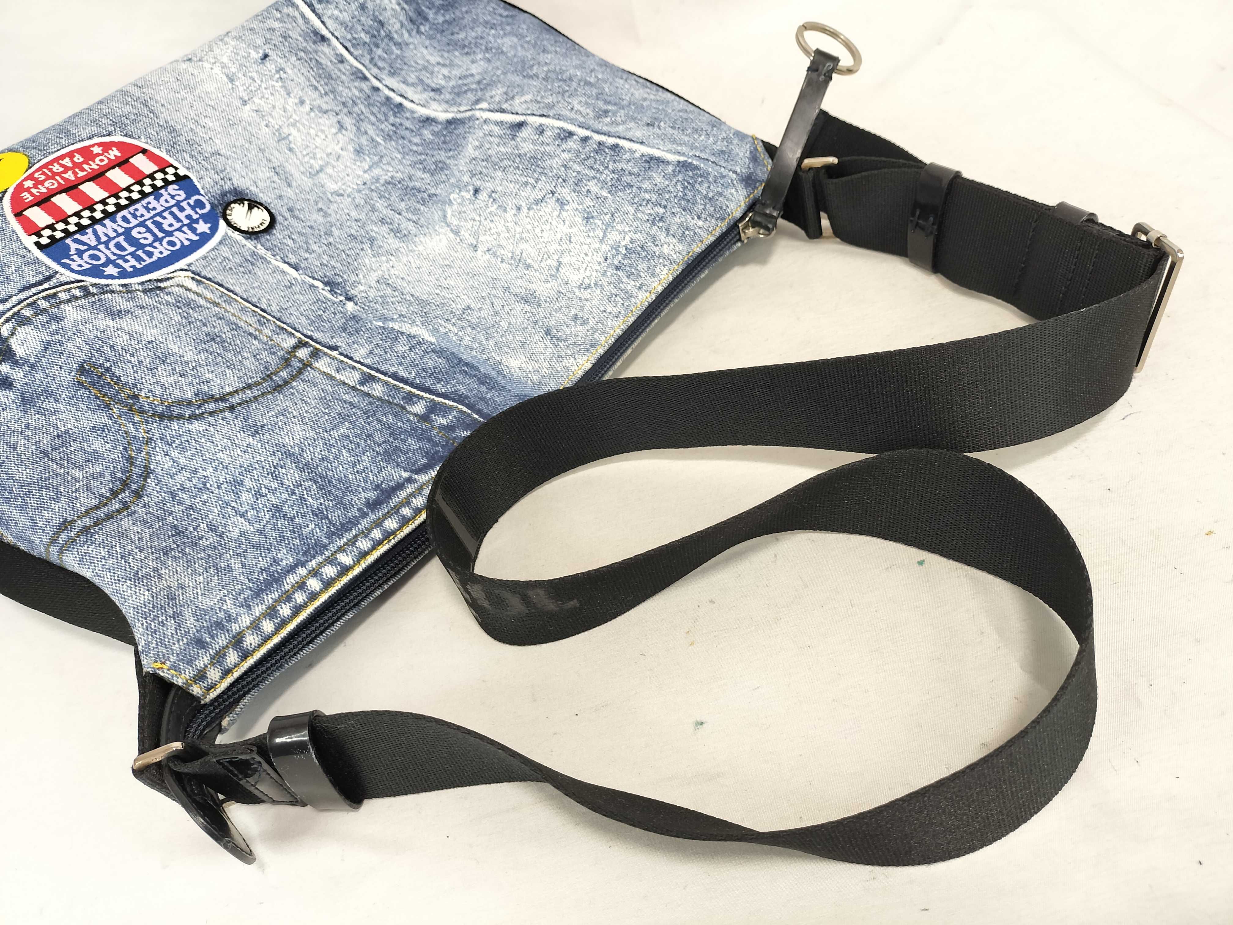 denim print shoulder bag — view 3